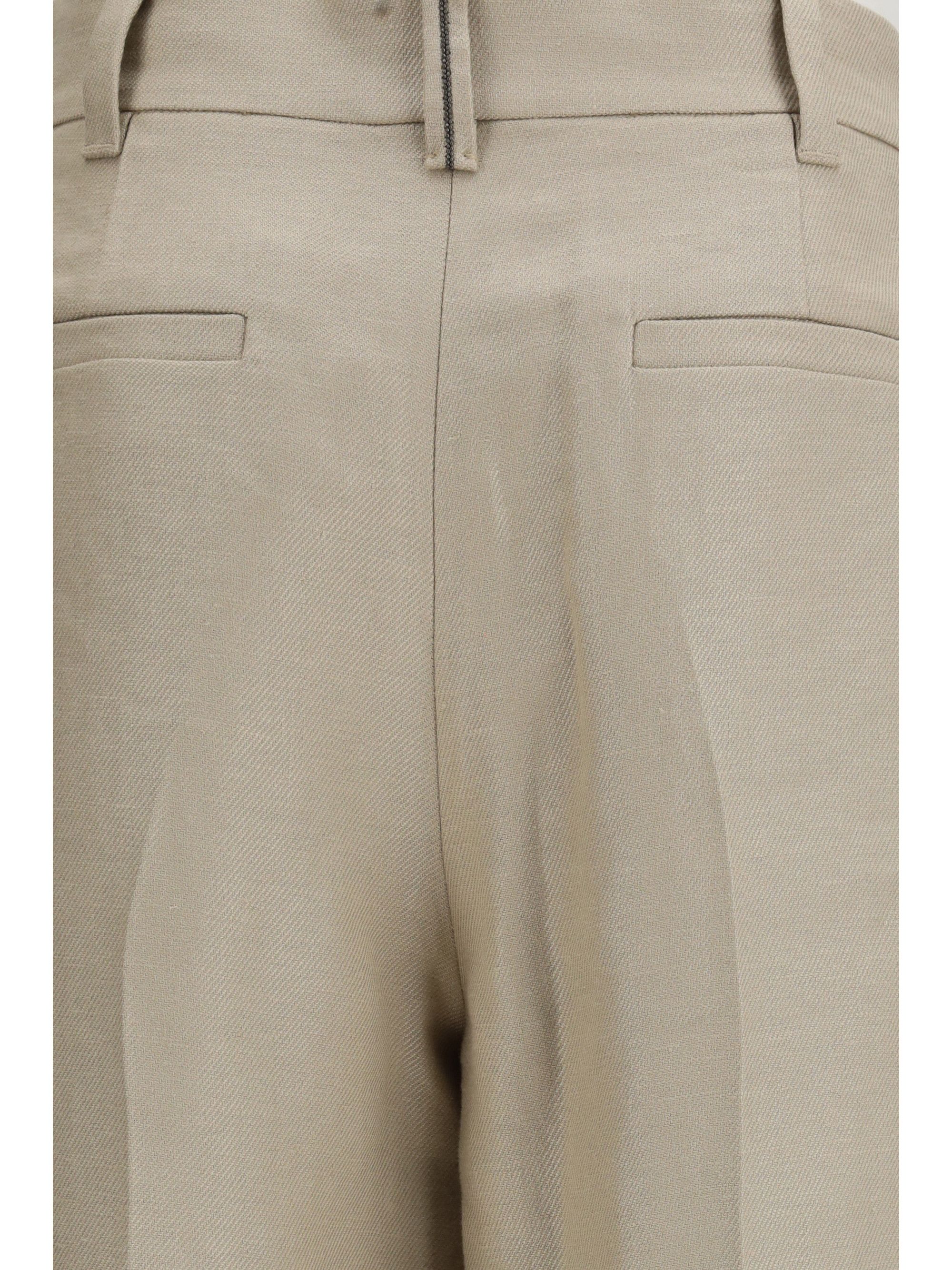 Brunello Cucinelli Linen Trousers Size 28" / US 6 / IT 42 - 3 Thumbnail