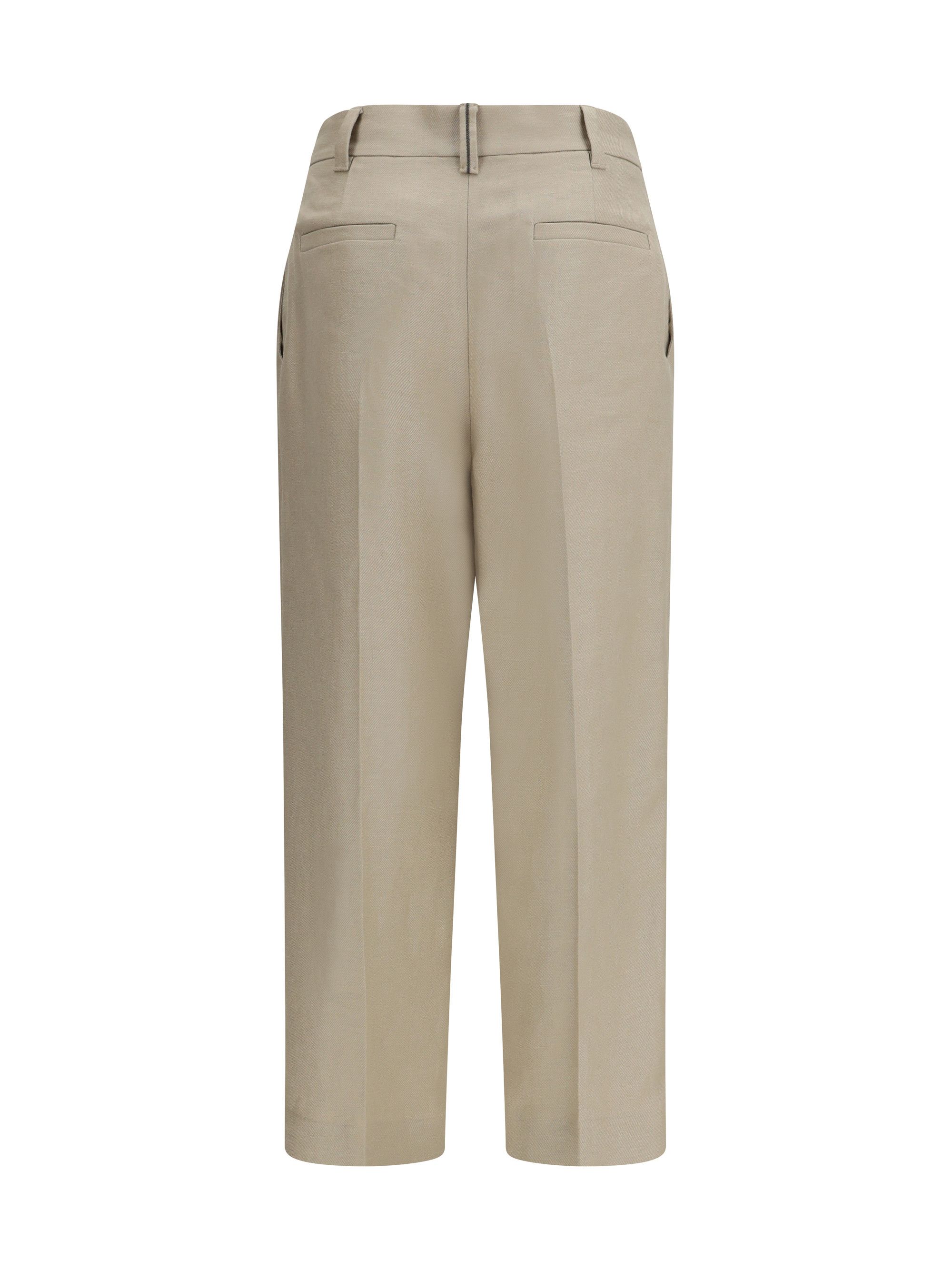 Brunello Cucinelli Linen Trousers Size 28" / US 6 / IT 42 - 2 Thumbnail