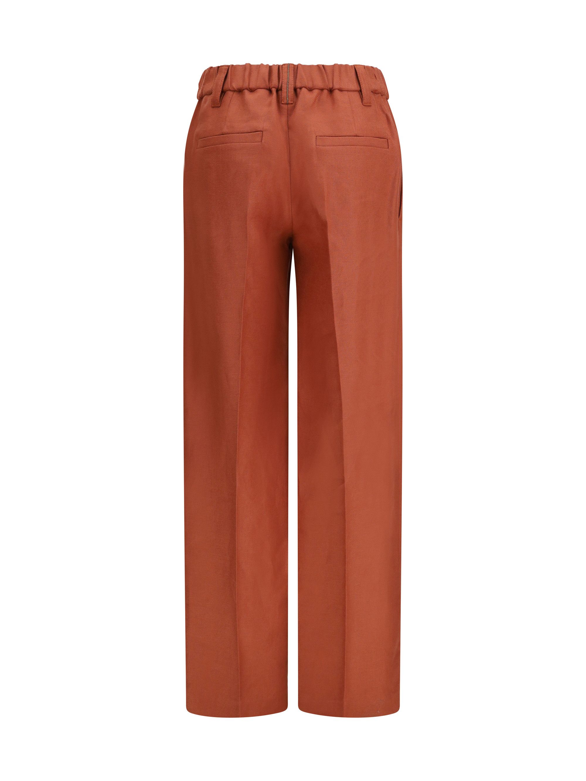 Brunello Cucinelli Wide-Leg Pants in linen with elastic waistband and belt loops Size 30" / US 8 / IT 44 - 2 Thumbnail