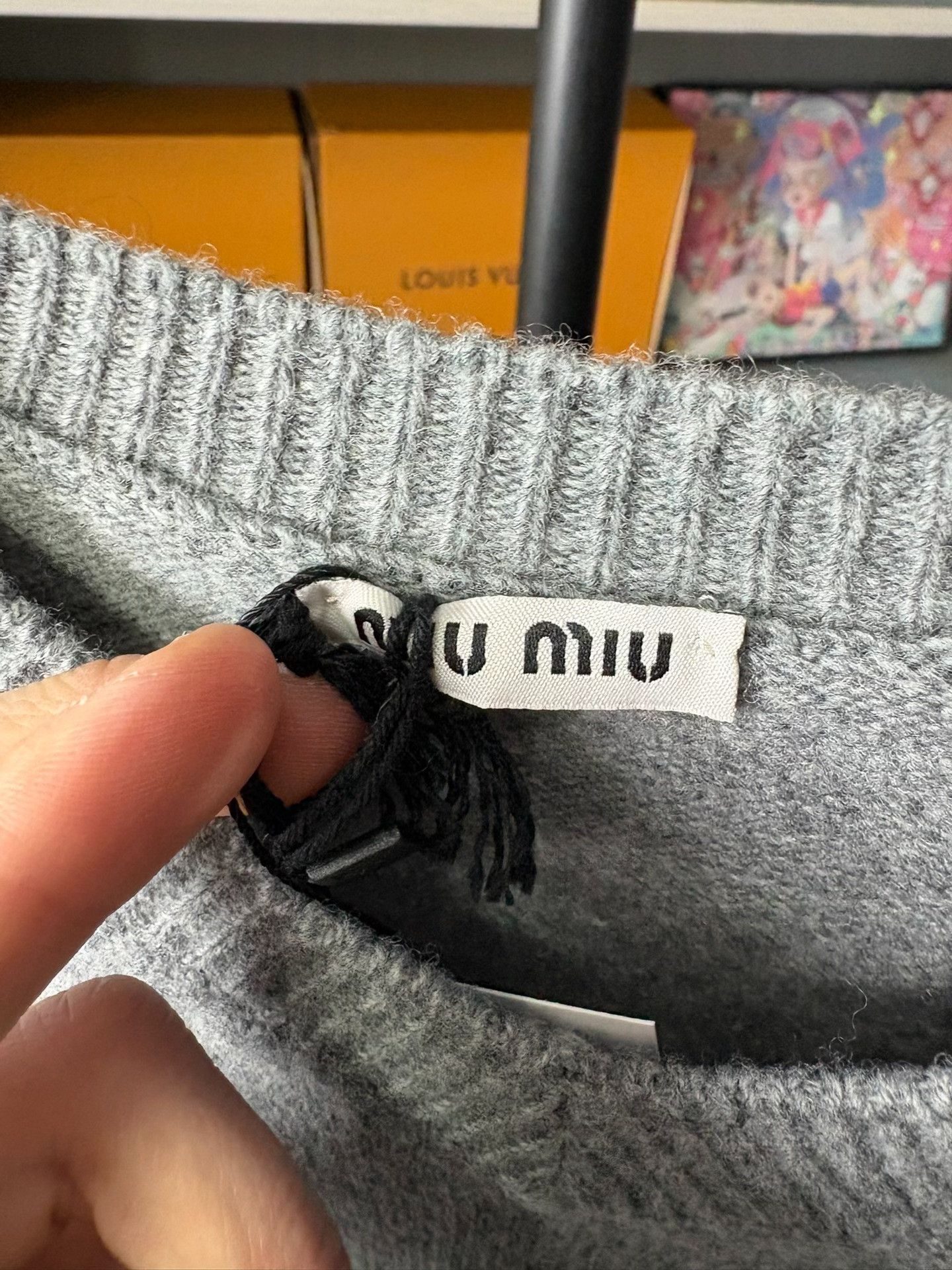 Miu Miu Miu Miu Wool Gray Sweater 40 Women Size M / US 6-8 / IT 42-44 - 2 Thumbnail