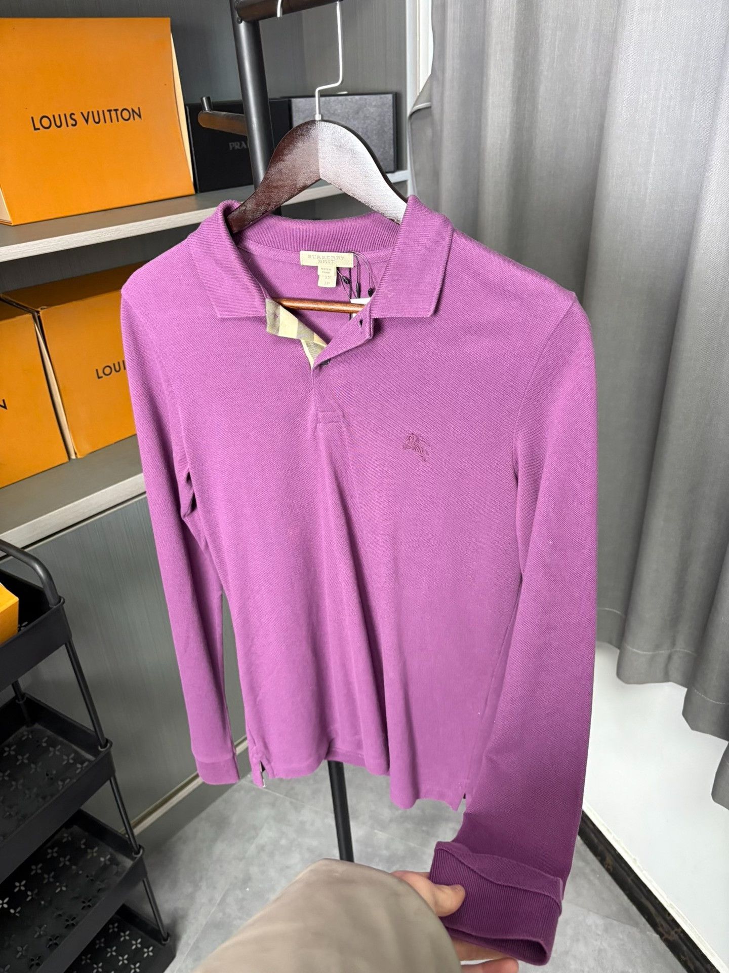 Burberry Burberry Purple Polo XS Men Size US XS / EU 42 / 0 - 7 Thumbnail
