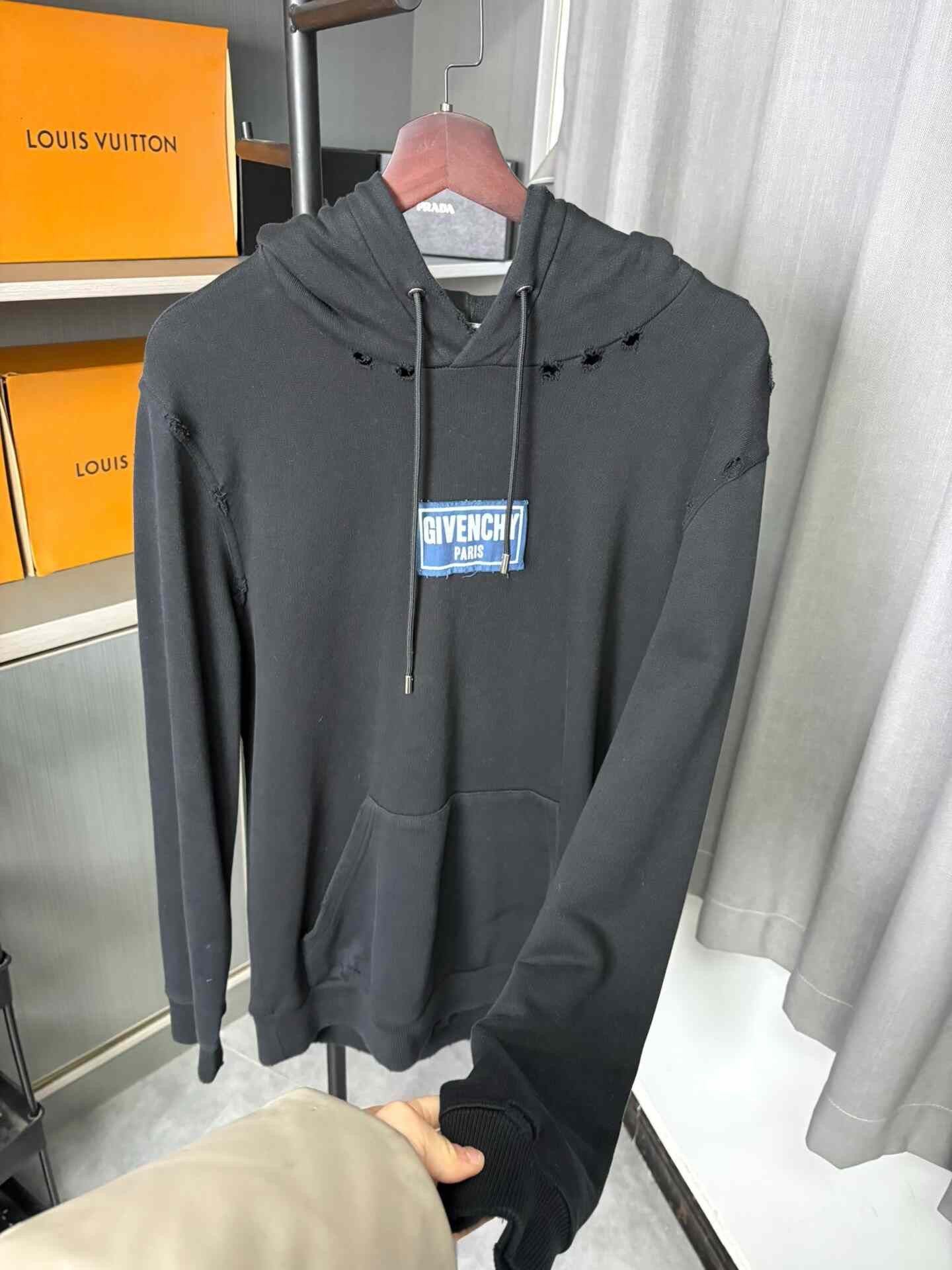 Givenchy Givenchy Distressed Blue Hoodie S Men Size US S / EU 44-46 / 1 - 7 Thumbnail