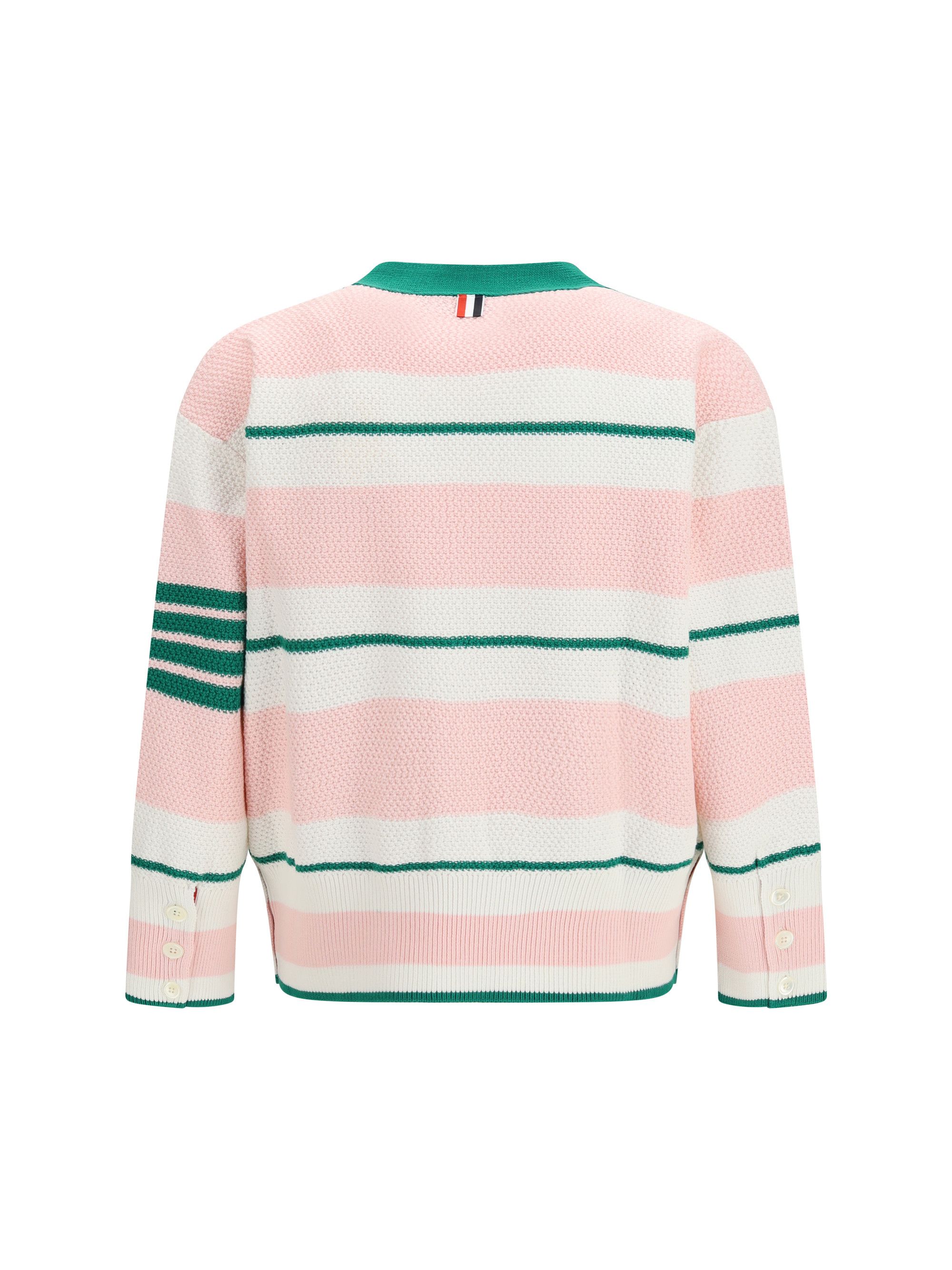 Thom Browne Classic Stripe Seed Stitch V Neck Cardigan Size US M / EU 48-50 / 2 - 2 Thumbnail