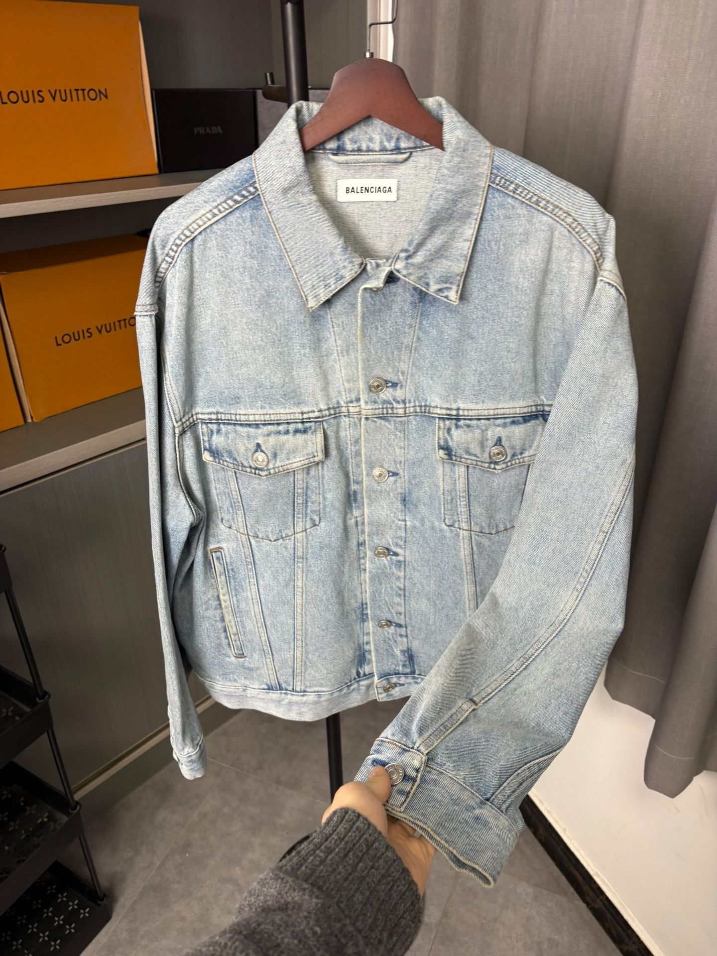 Balenciaga Balenciaga Denim Blue Light Jacket 36 Men Size US S / EU 44-46 / 1 - 7 Thumbnail