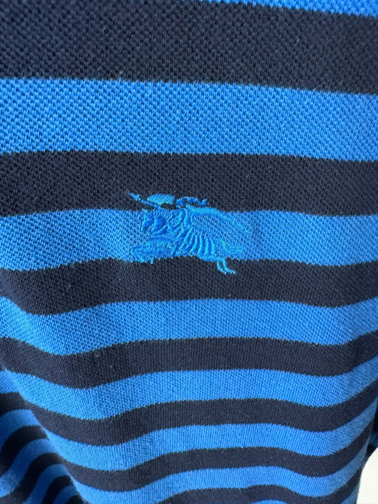 Burberry Burberry Striped Blue Polo M Men Size US M / EU 48-50 / 2 - 2 Thumbnail