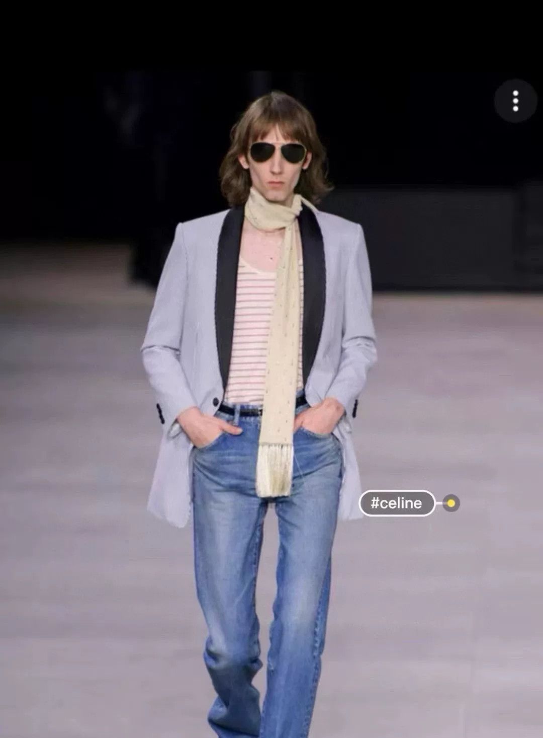 Celine Celine Stripe Shawl Collar Blazer Size US L / EU 52-54 / 3 - 9 Thumbnail
