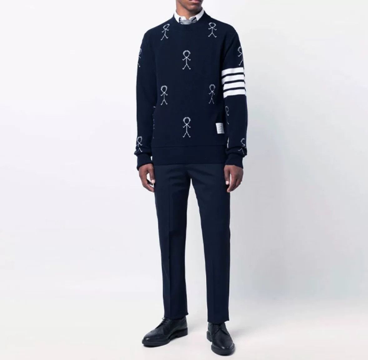 Thom Browne Thom Browne FW21 Graffiti Stripe Cashmere Sweater Size US L / EU 52-54 / 3 - 7 Thumbnail