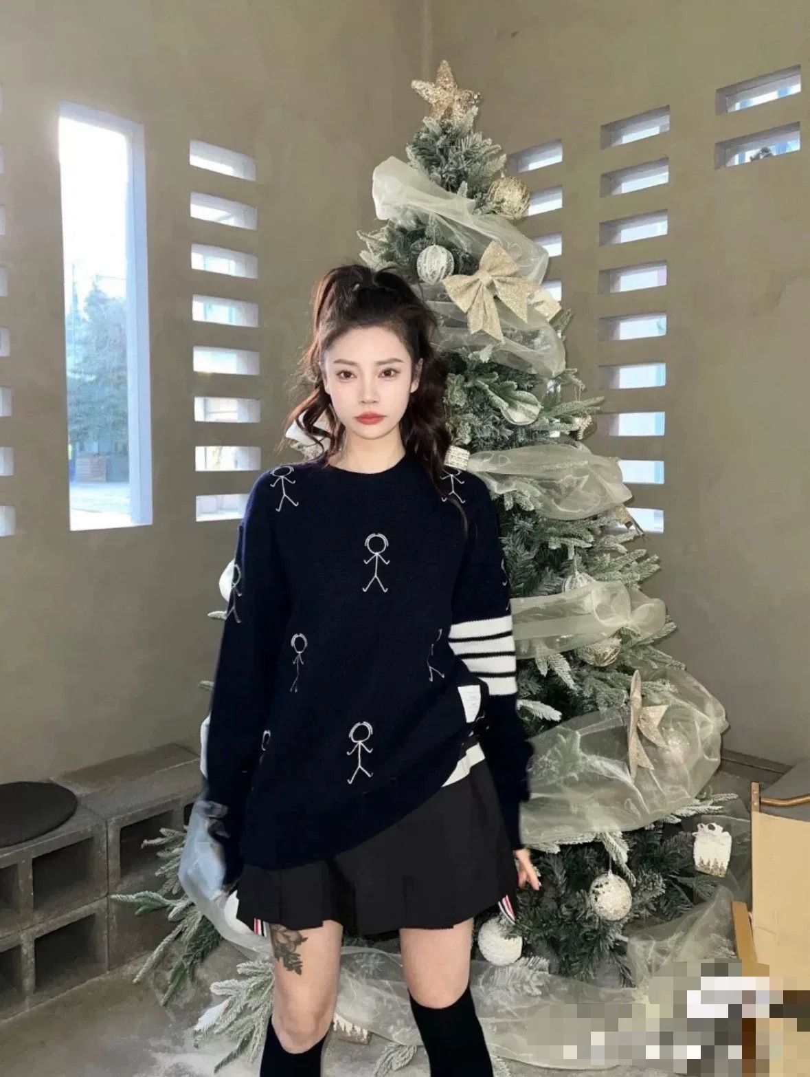 Thom Browne Thom Browne FW21 Graffiti Stripe Cashmere Sweater Size US L / EU 52-54 / 3 - 8 Thumbnail