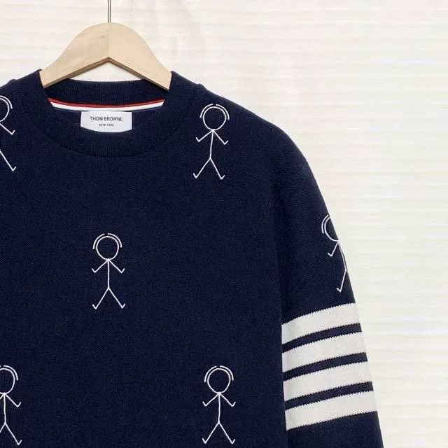 Thom Browne Thom Browne FW21 Graffiti Stripe Cashmere Sweater Size US L / EU 52-54 / 3 - 3 Thumbnail