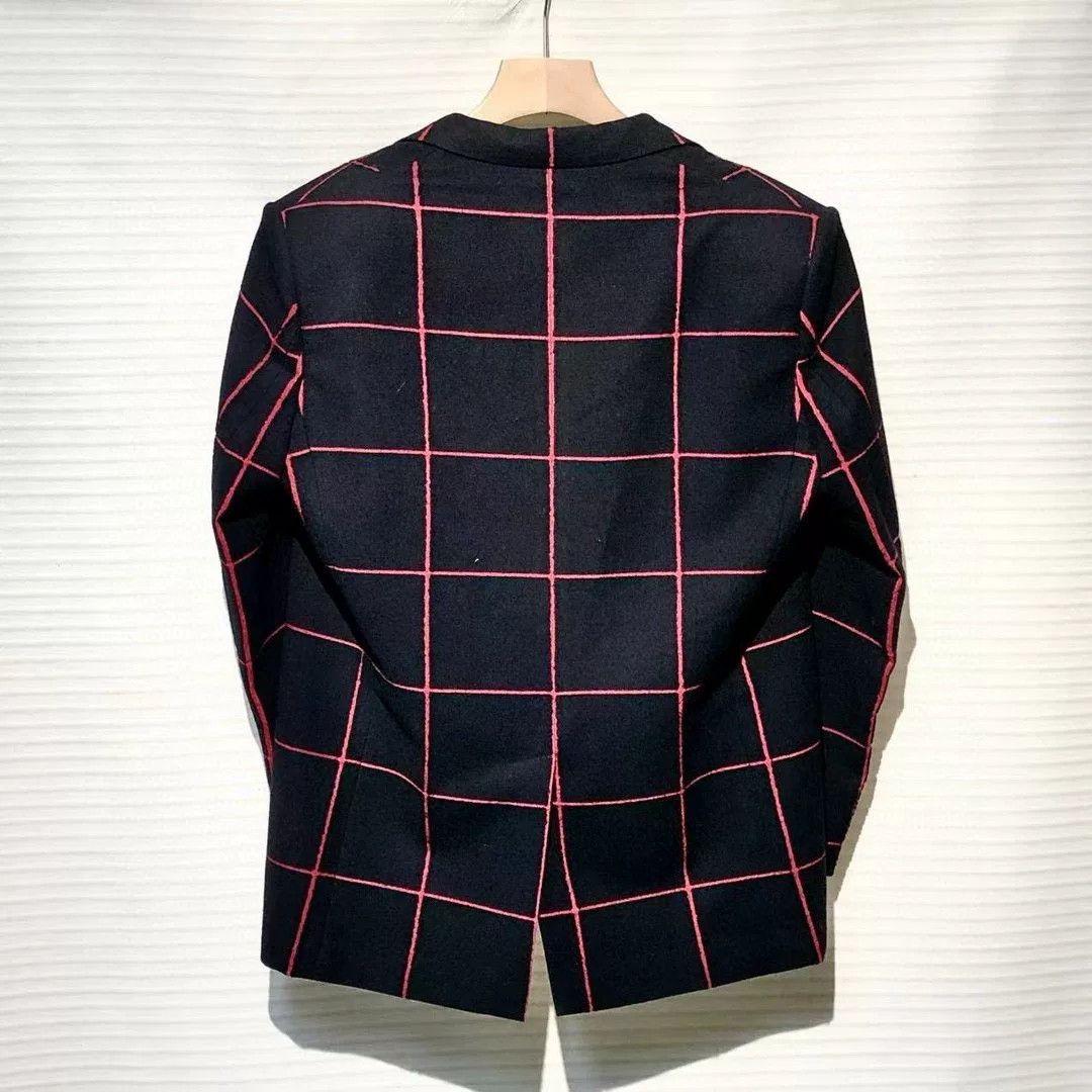 Louis Vuitton Louis Vuitton Runway Wool Blend Check Blazer Size US M / EU 48-50 / 2 - 2 Thumbnail