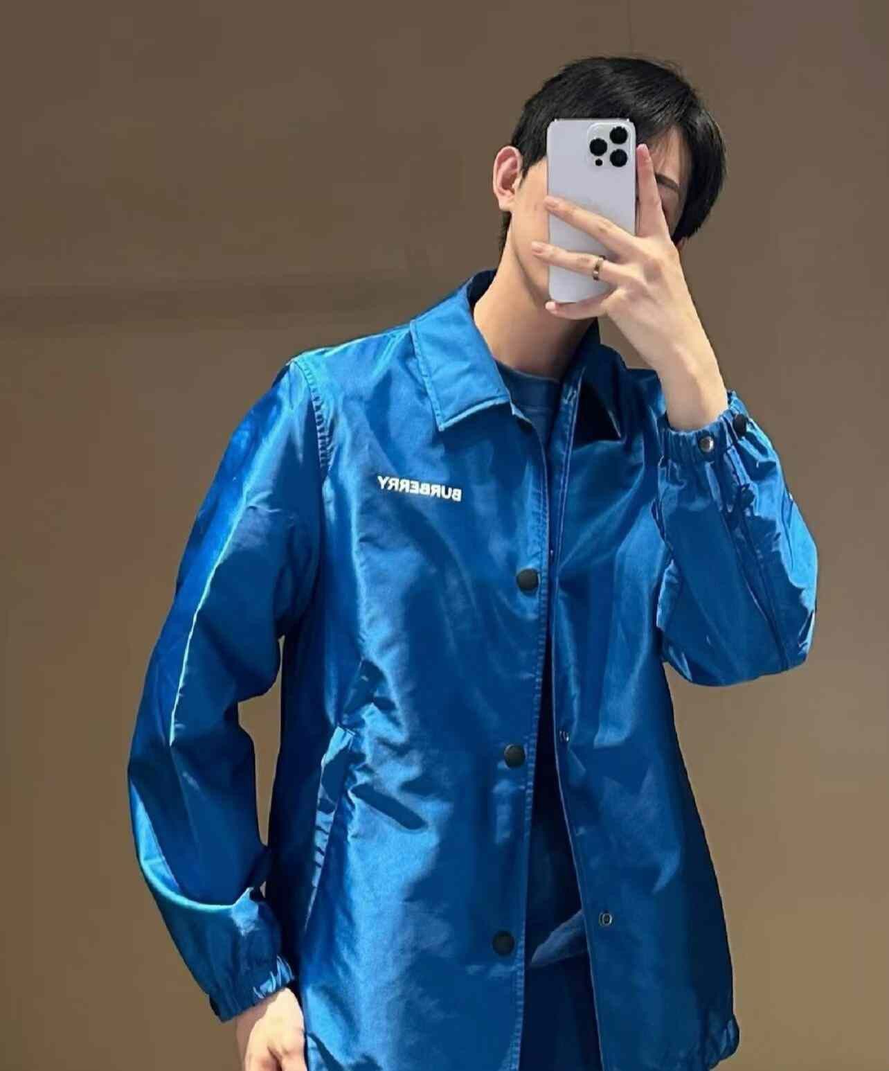 Burberry Burberry SS23 Logo Print Men's Blue Jacket Size US L / EU 52-54 / 3 - 8 Thumbnail