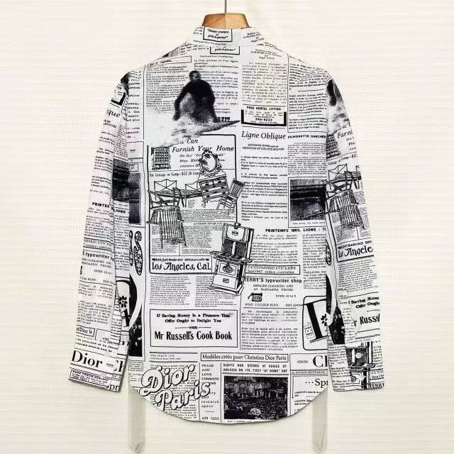 Dior Dior Men's Newspaper Series Shirt Jacket Size US XXS / EU 40 - 2 Thumbnail