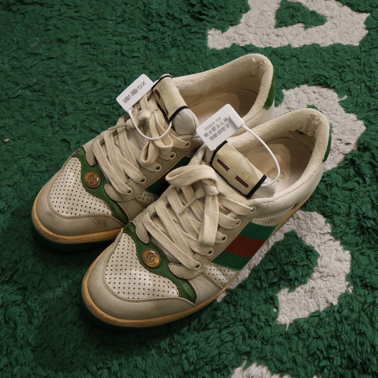 Gucci Gucci Screener Distressed Leather Men's Sneakers Size US 8.5 / EU 41-42 - 4 Thumbnail