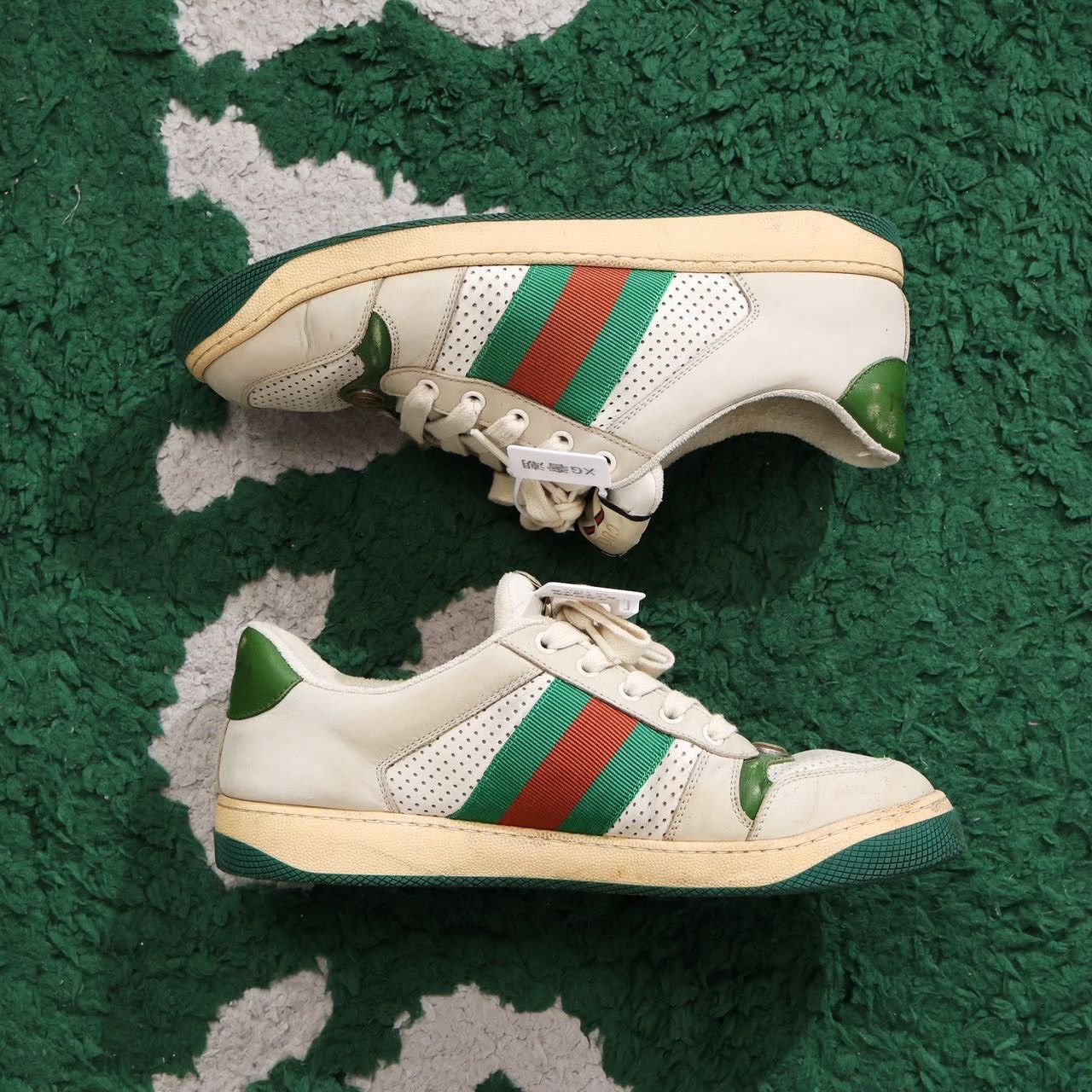 Gucci Gucci Screener Distressed Leather Men's Sneakers Size US 8.5 / EU 41-42 - 2 Thumbnail