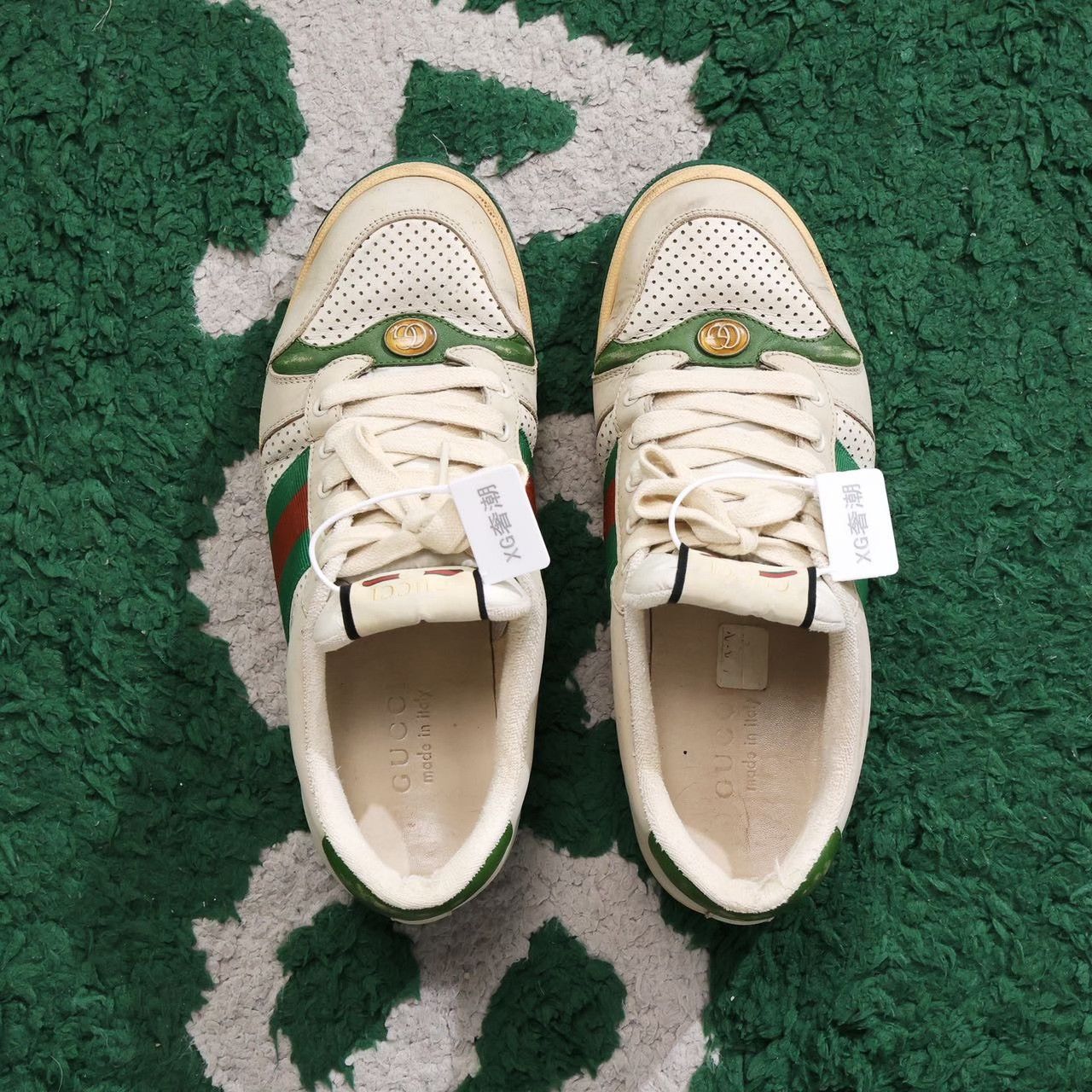 Gucci Gucci Screener Distressed Leather Men's Sneakers Size US 8.5 / EU 41-42 - 3 Thumbnail