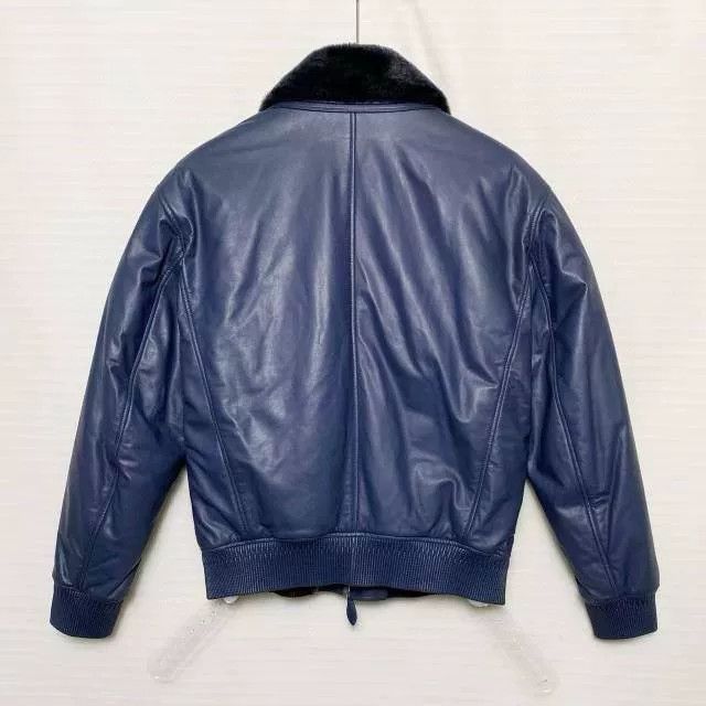 Berluti Berluti Men's Blue Pilot Leather Jacket Size US M / EU 48-50 / 2 - 2 Thumbnail