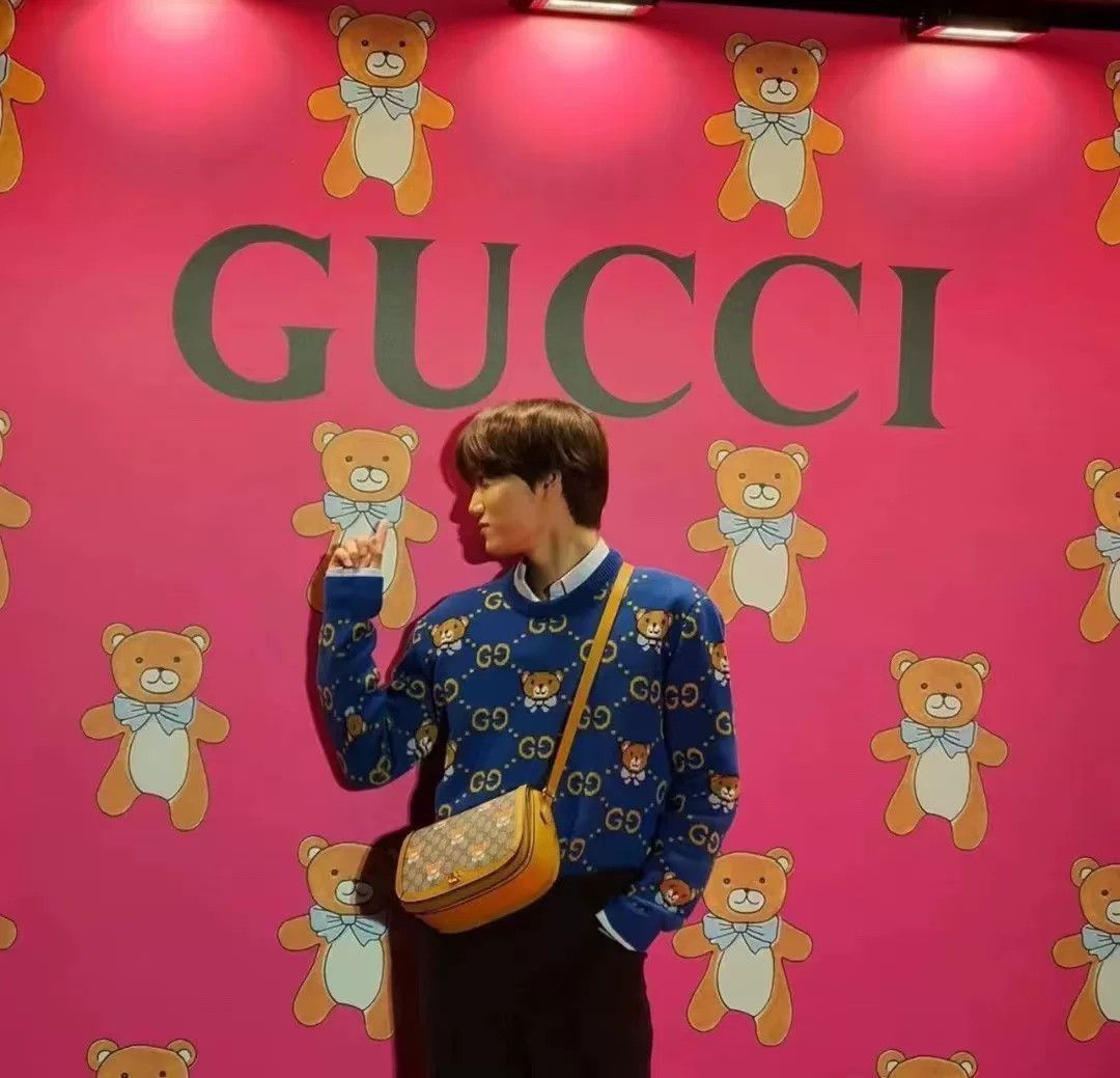 Gucci Gucci Collaborative Bear Logo Wool Sweater Size US XXL / EU 58 / 5 - 7 Thumbnail