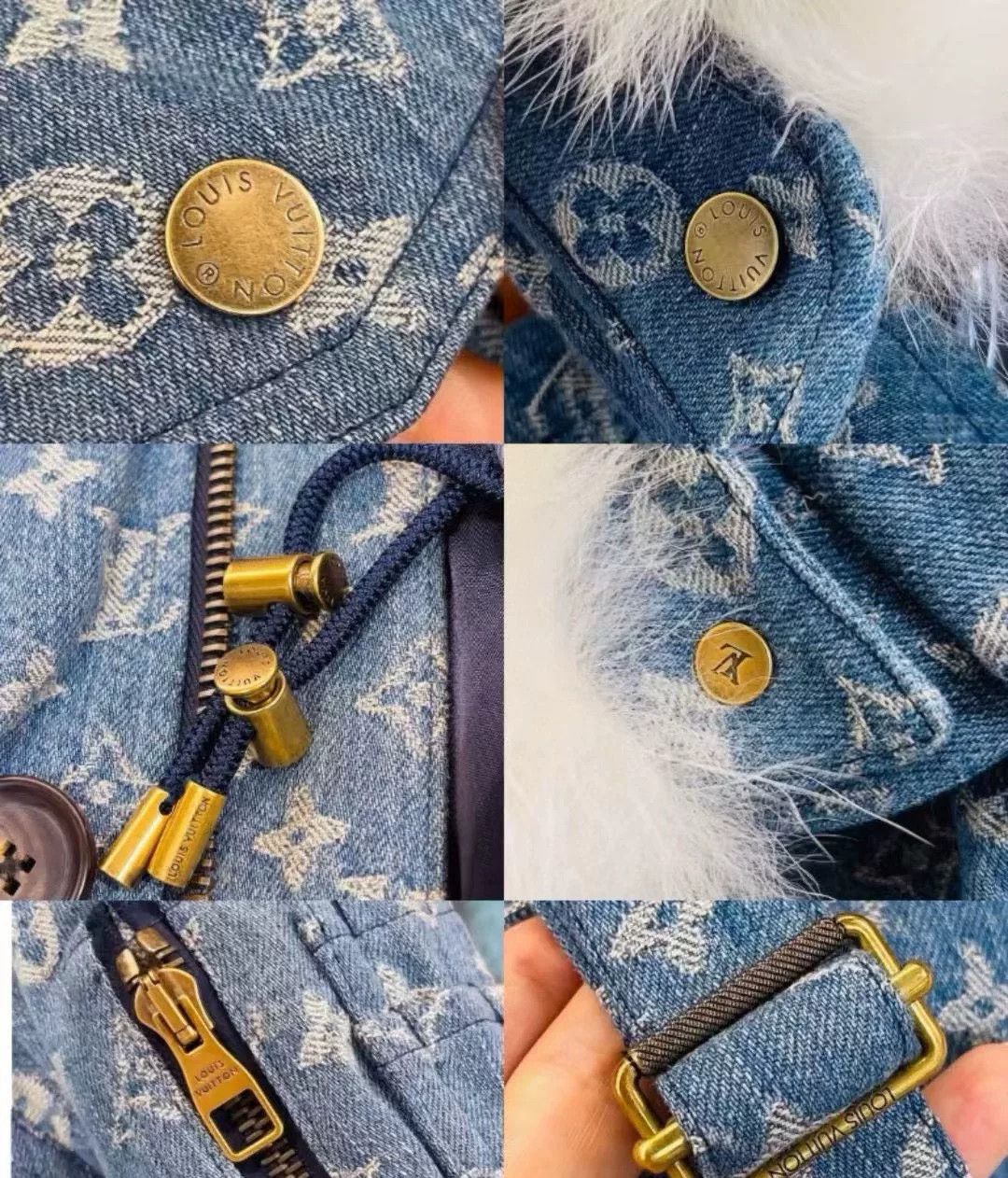 Louis Vuitton LV x Supreme Denim Logo Fur Collar Jacket Size US L / EU 52-54 / 3 - 9 Thumbnail