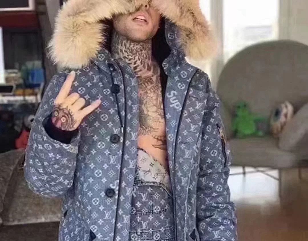 Louis Vuitton LV x Supreme Denim Logo Fur Collar Jacket Size US L / EU 52-54 / 3 - 7 Thumbnail