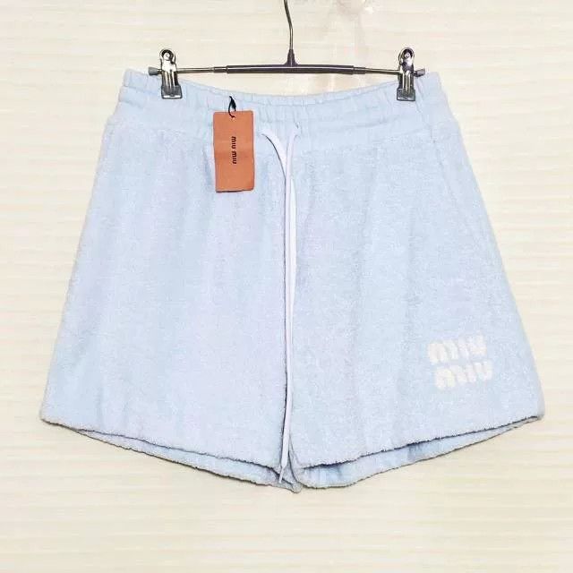 Miu Miu MIU MIU Logo Embroidered Elastic Waist Shorts Size 40" / US 18 - 2 Thumbnail