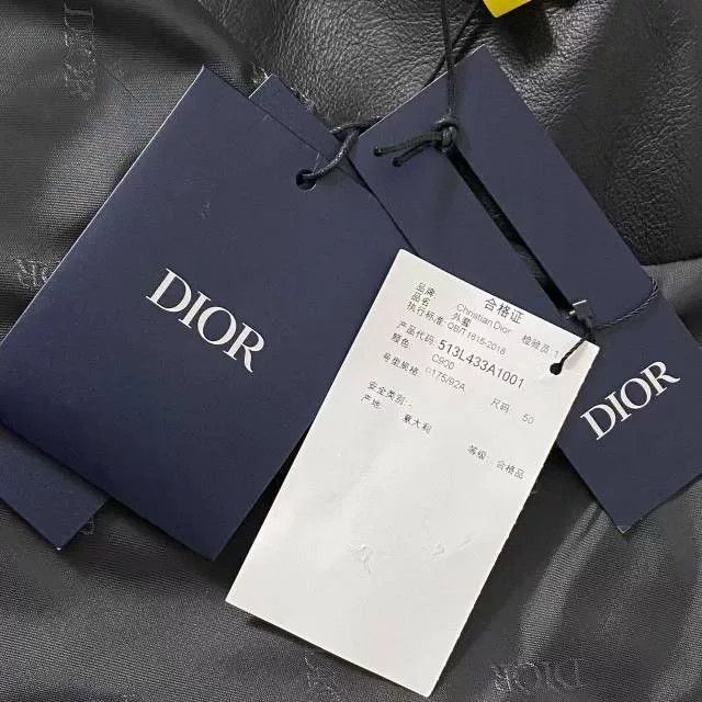Dior DIOR SS25 Men's Solid Ribbed Leather Jacket Size US M / EU 48-50 / 2 - 5 Thumbnail