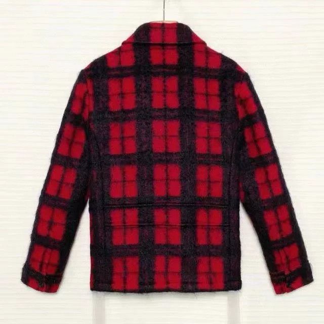 Saint Laurent Paris Saint Laurent FW22 Red Black Check Jacket Size US M / EU 48-50 / 2 - 2 Thumbnail