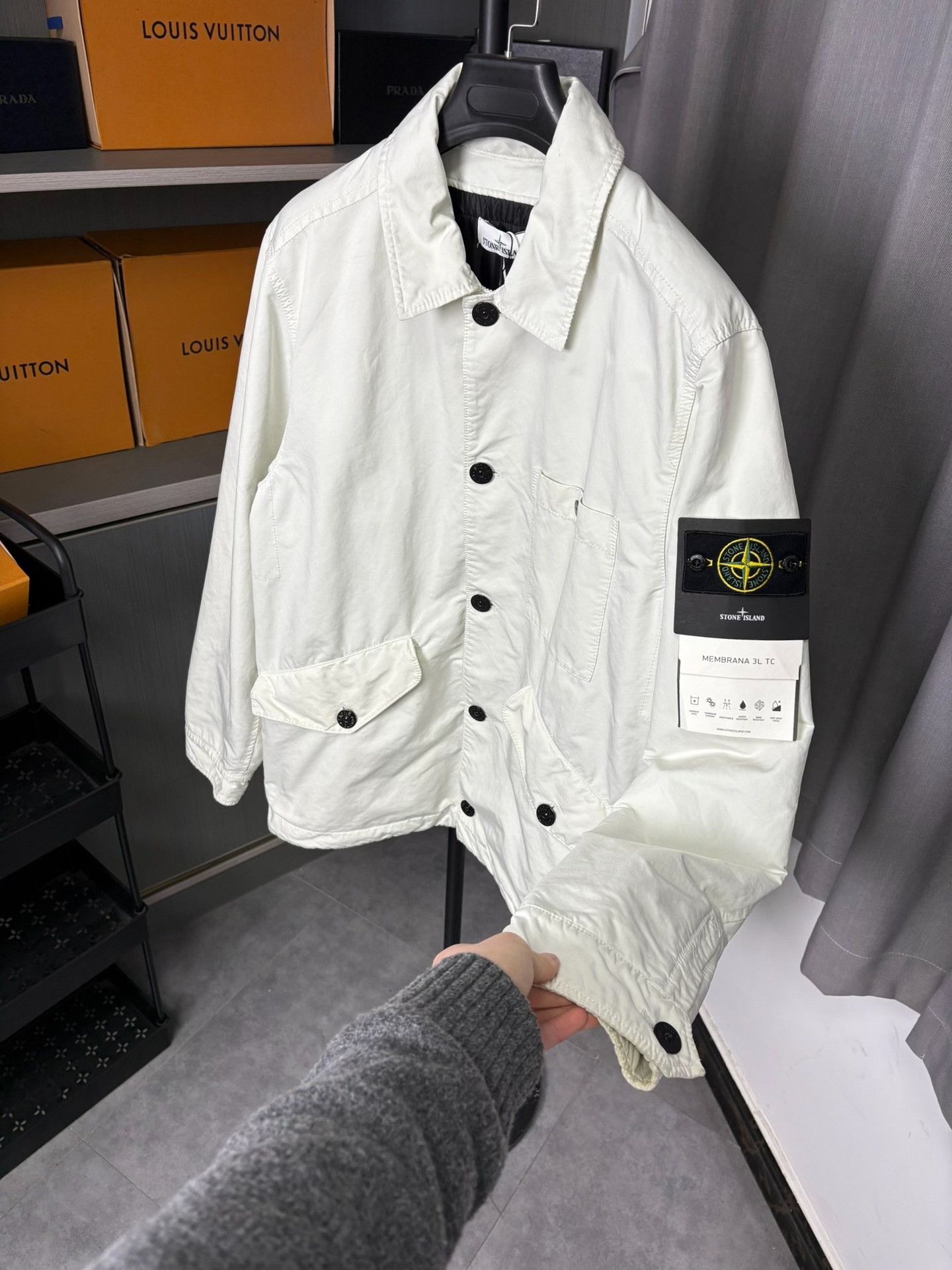 Stone Island Stone Island Cotton White Heavy Coat XL Men Size US XL / EU 56 / 4 - 8 Thumbnail