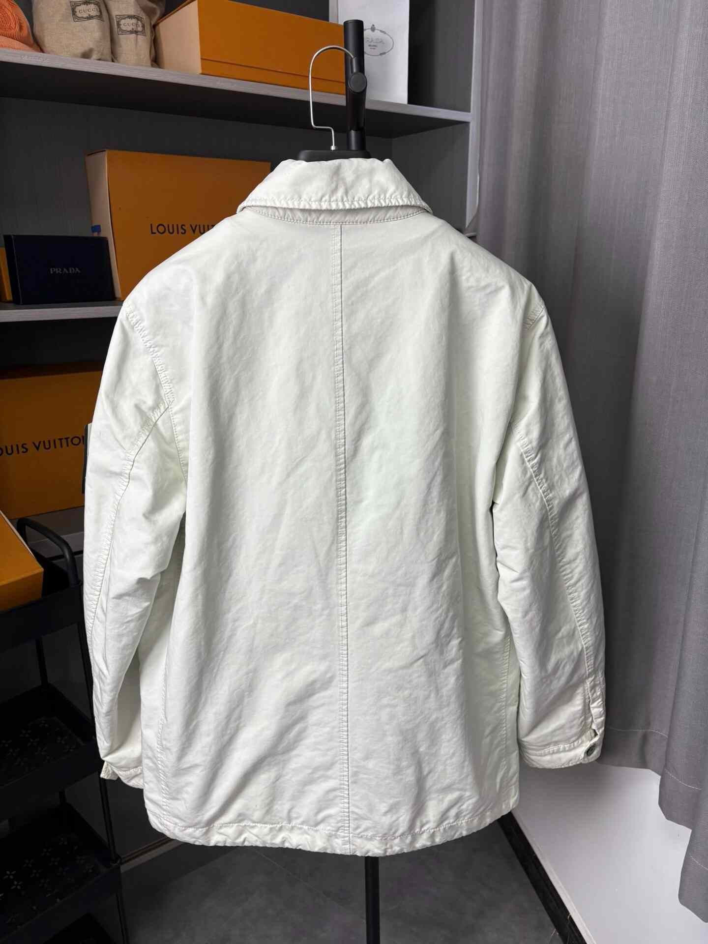 Stone Island Stone Island Cotton White Heavy Coat XL Men Size US XL / EU 56 / 4 - 4 Thumbnail
