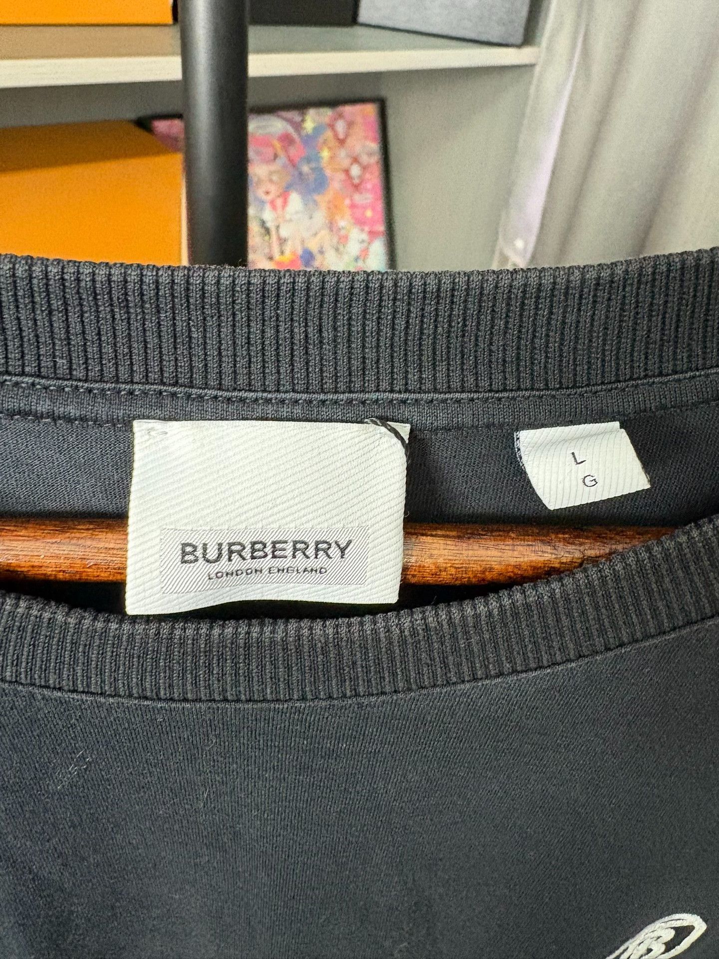 Burberry Burberry Embroidered Black T-Shirt L Men Size US L / EU 52-54 / 3 - 2 Thumbnail