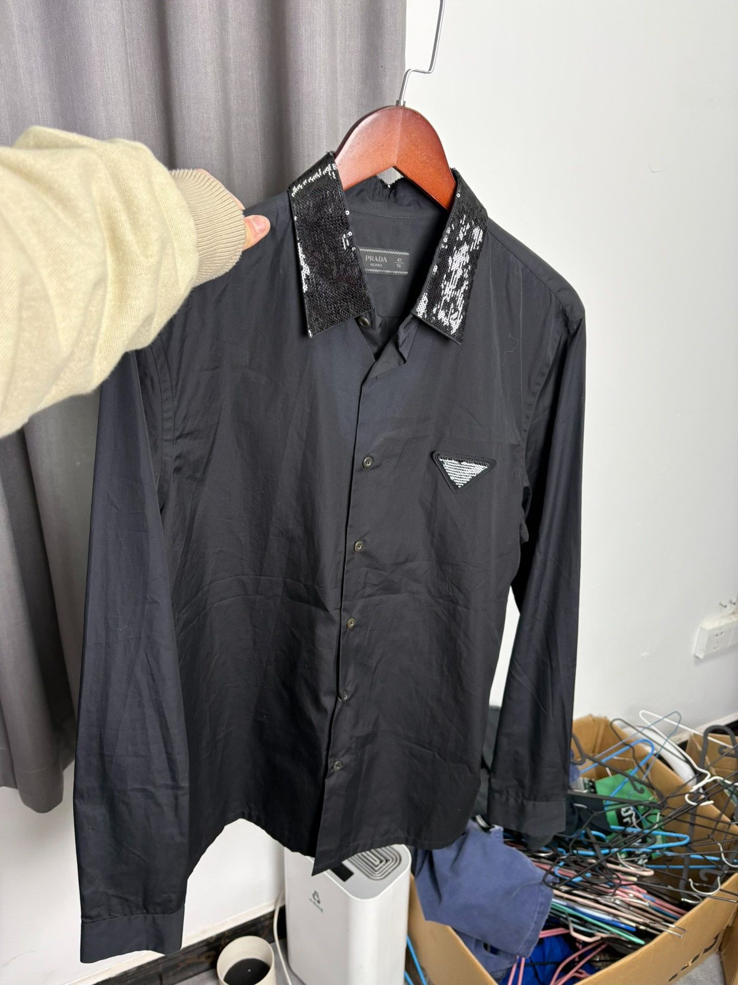 Prada Prada Black Shirt 41 Men Size US M / EU 48-50 / 2 - 6 Thumbnail