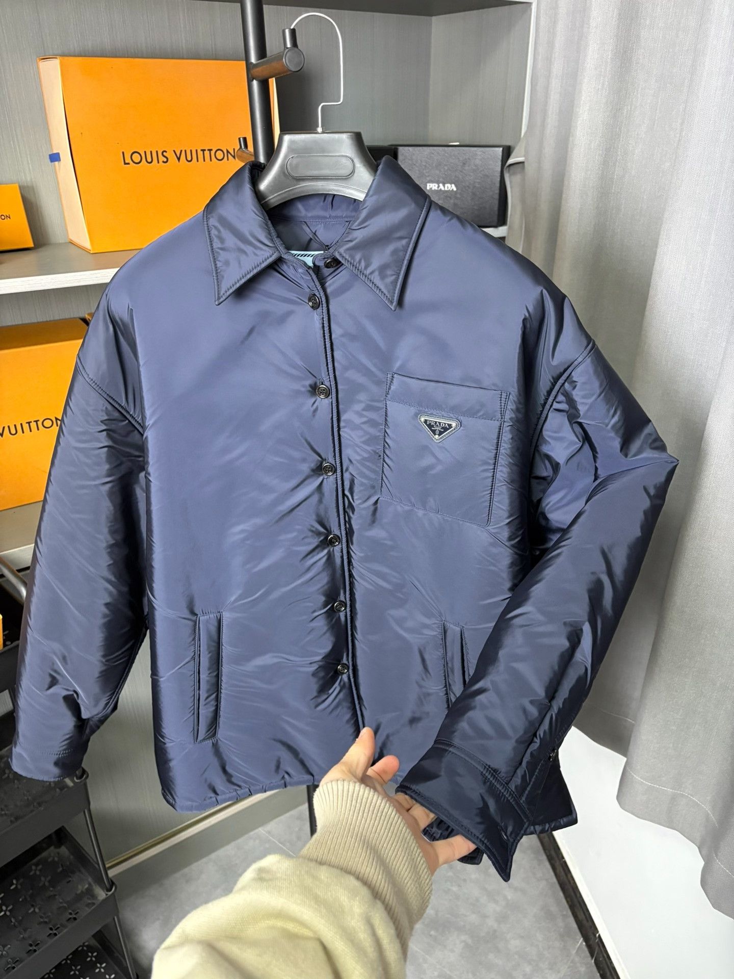 Prada Prada Nylon Blue Light Jacket 40 Men Size US M / EU 48-50 / 2 - 6 Thumbnail