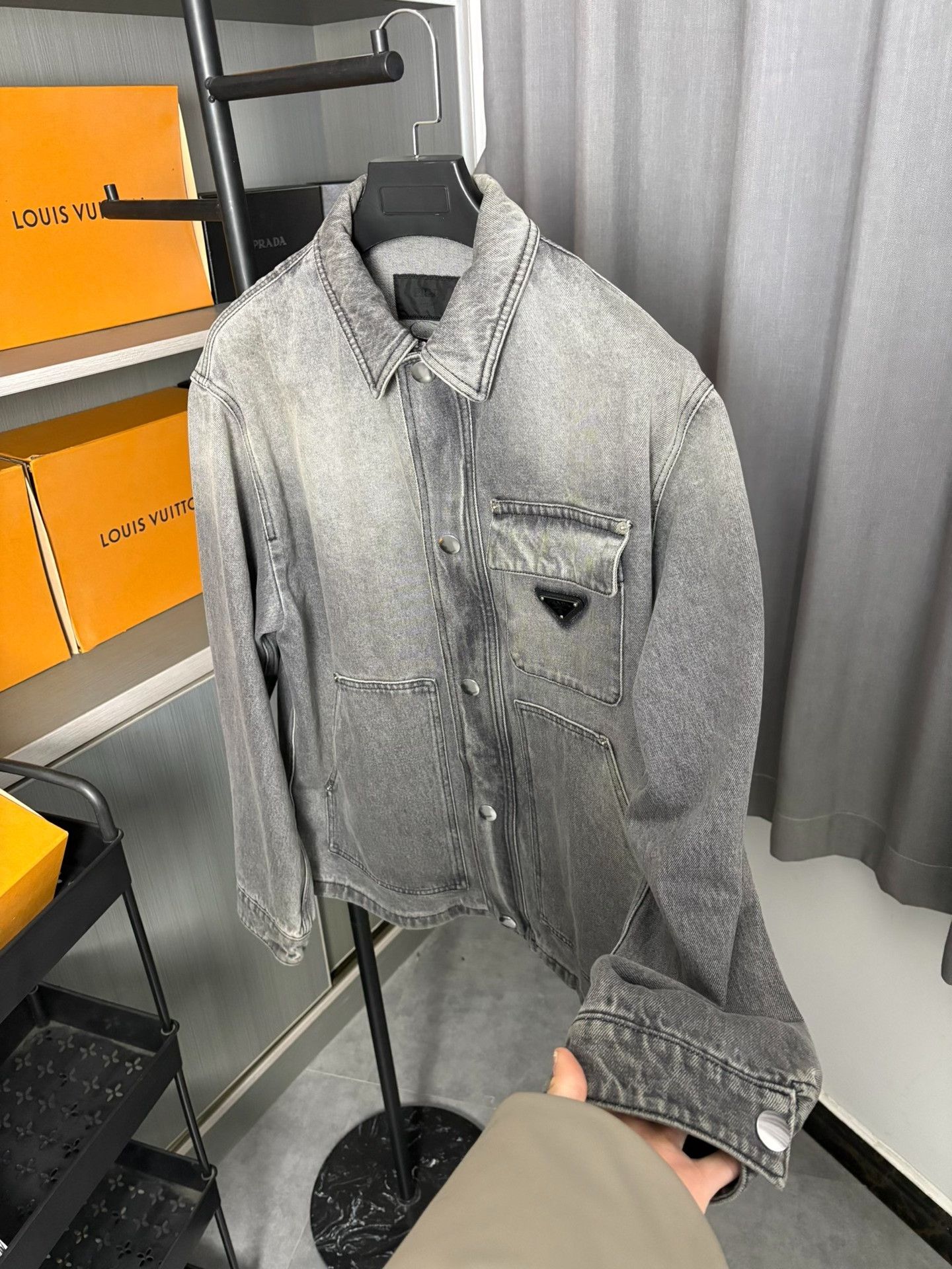 Prada Prada Denim Gray Light Jacket M Men Size US M / EU 48-50 / 2 - 7 Thumbnail