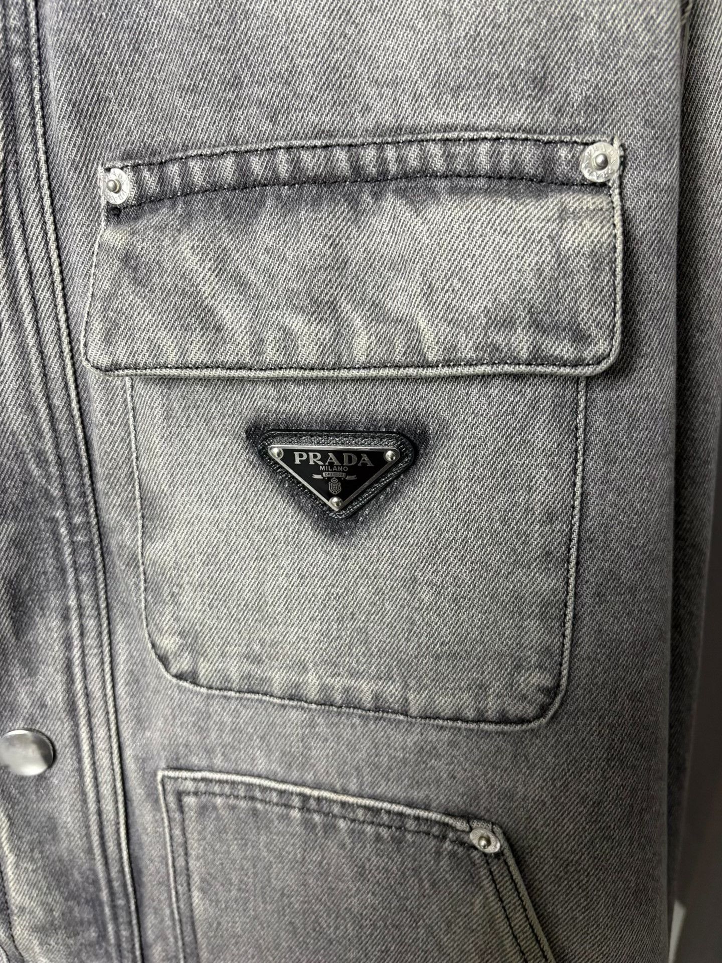 Prada Prada Denim Gray Light Jacket M Men Size US M / EU 48-50 / 2 - 2 Thumbnail