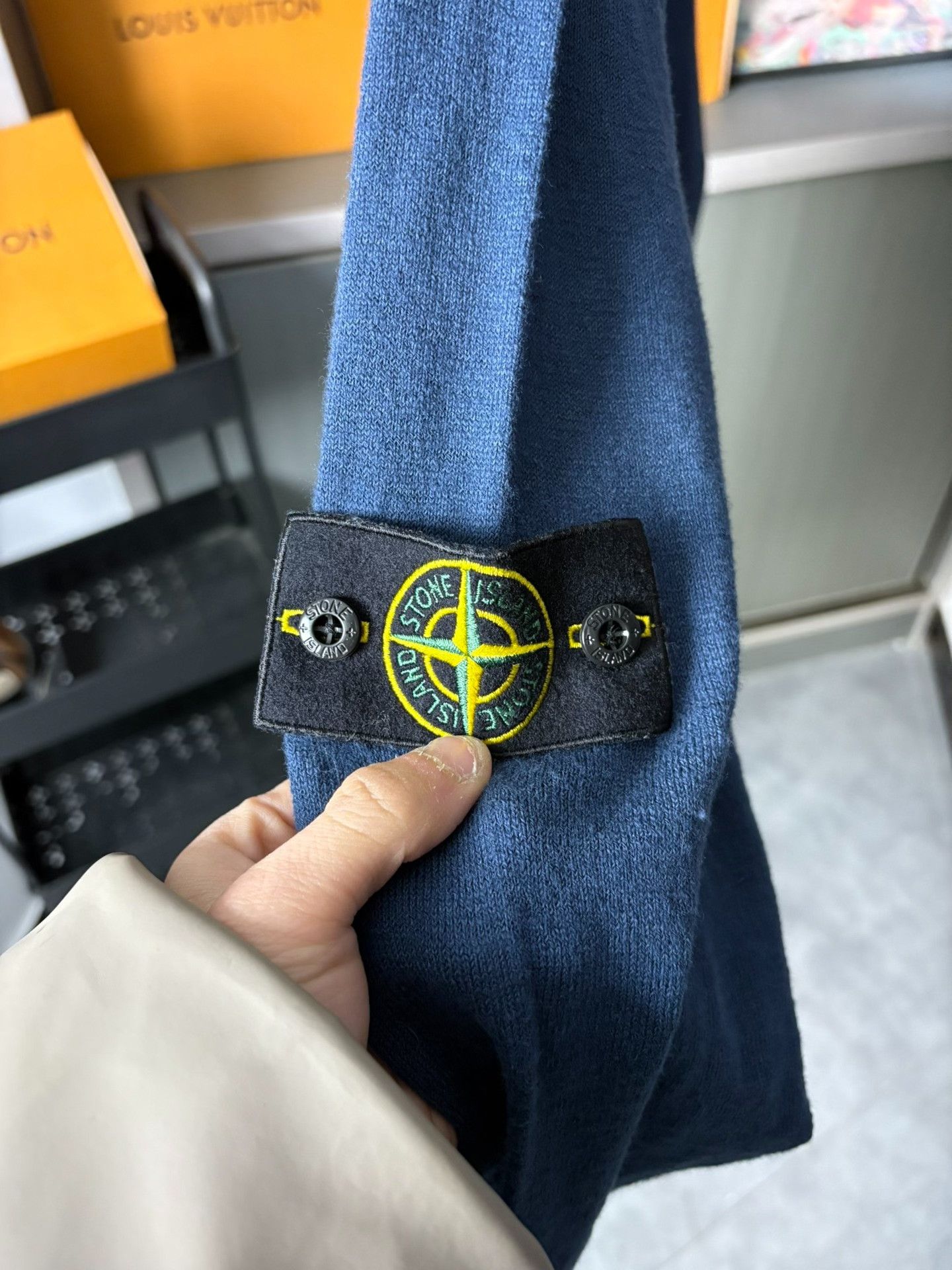 Stone Island Stone Island Knit Blue Sweater XXL Men Size US XXL / EU 58 / 5 - 2 Thumbnail