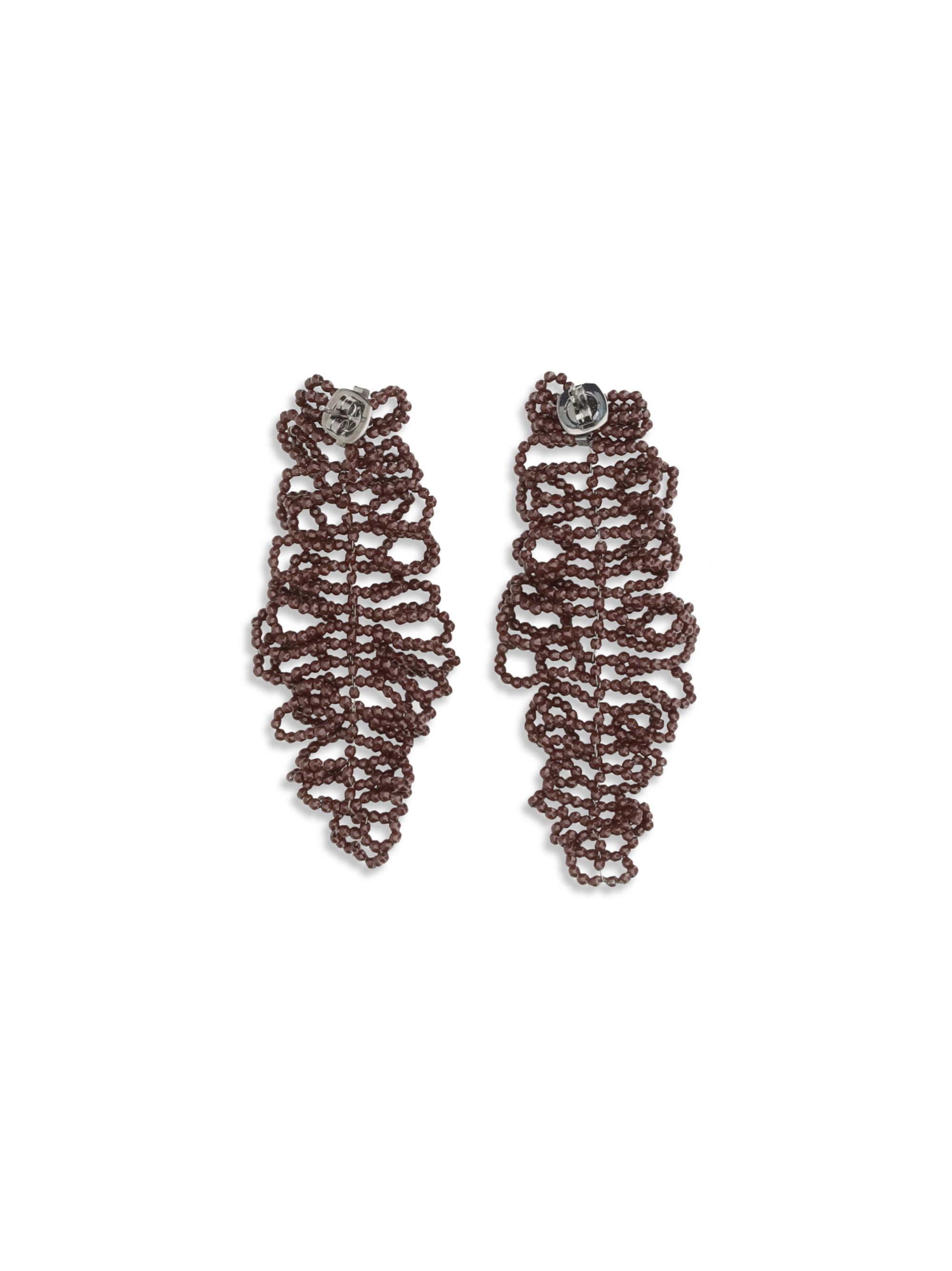 Brunello Cucinelli Sculptured Leaf Earrings in 925 sterling silver Size ONE SIZE - 2 Thumbnail