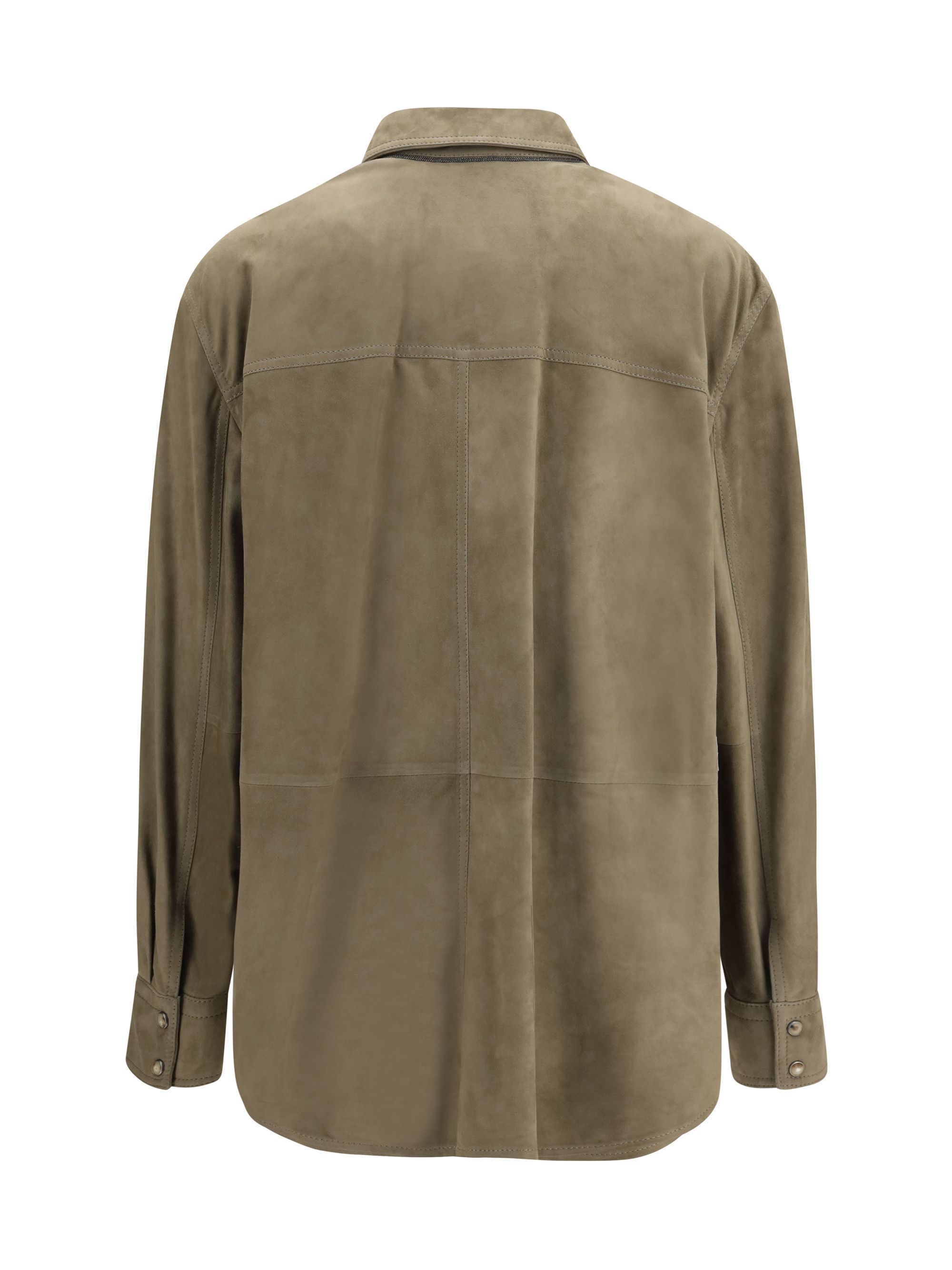 Brunello Cucinelli Leather Shirt with chest pockets Size M / US 6-8 / IT 42-44 - 2 Thumbnail