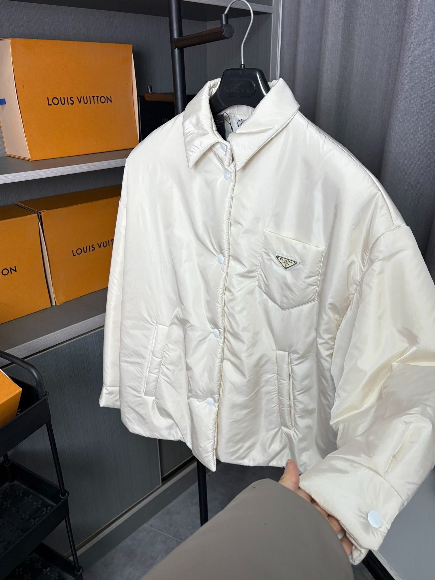 Prada Prada Nylon Cotton White Heavy Coat 38 Men Size US S / EU 44-46 / 1 - 7 Thumbnail