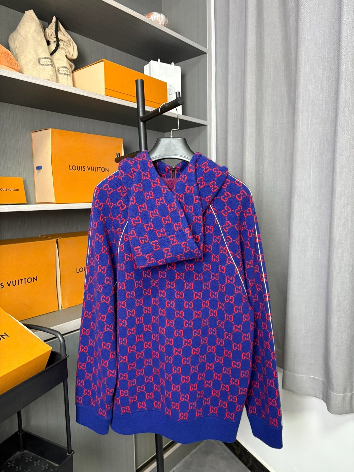 Gucci Gucci Retro Wool Blue Sweater S Men Size US S / EU 44-46 / 1 - 2 Thumbnail