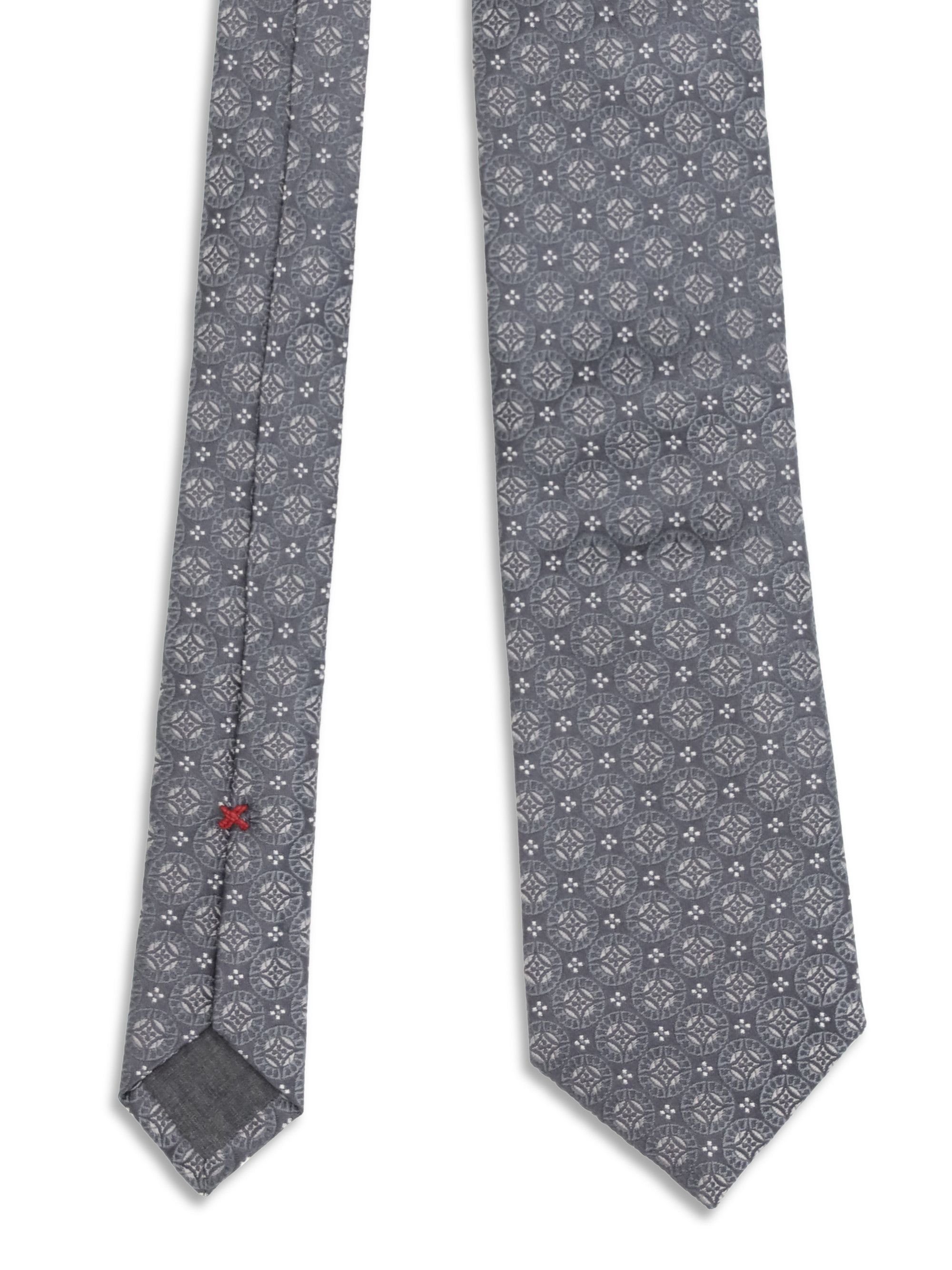 Brunello Cucinelli Geometric design silk Tie Size ONE SIZE - 3 Thumbnail