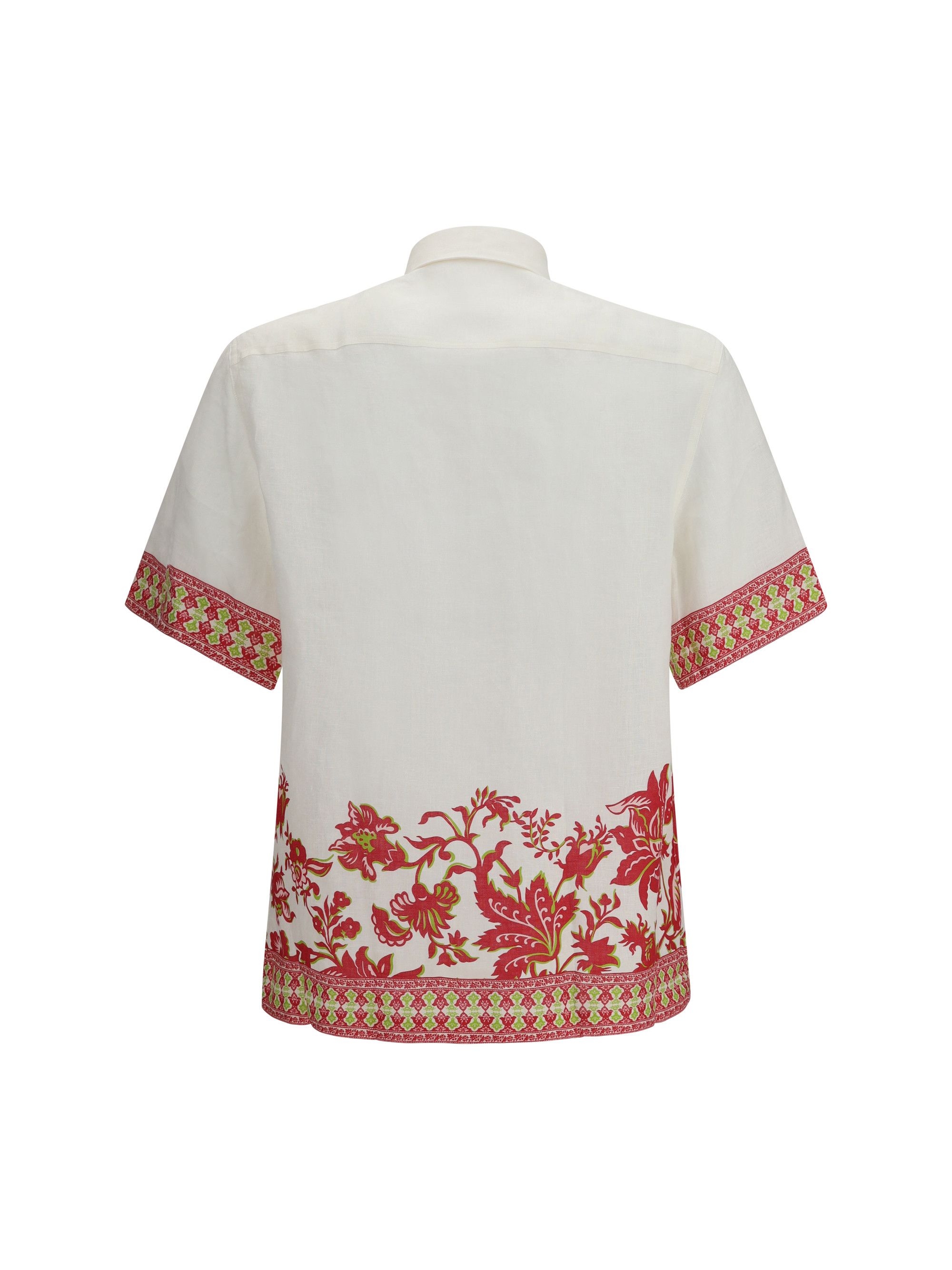 Etro Linen shirt with floral print and short sleeves Size US M / EU 48-50 / 2 - 2 Thumbnail