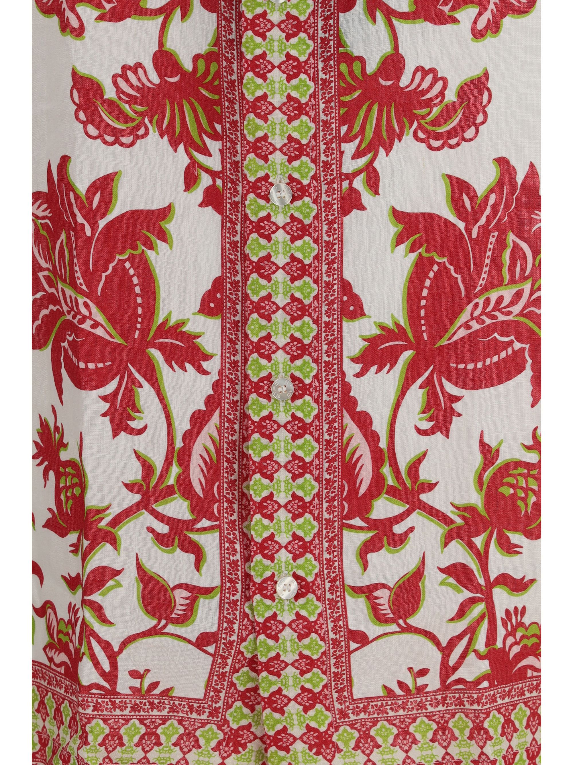 Etro Linen shirt with floral print and short sleeves Size US S / EU 44-46 / 1 - 3 Thumbnail