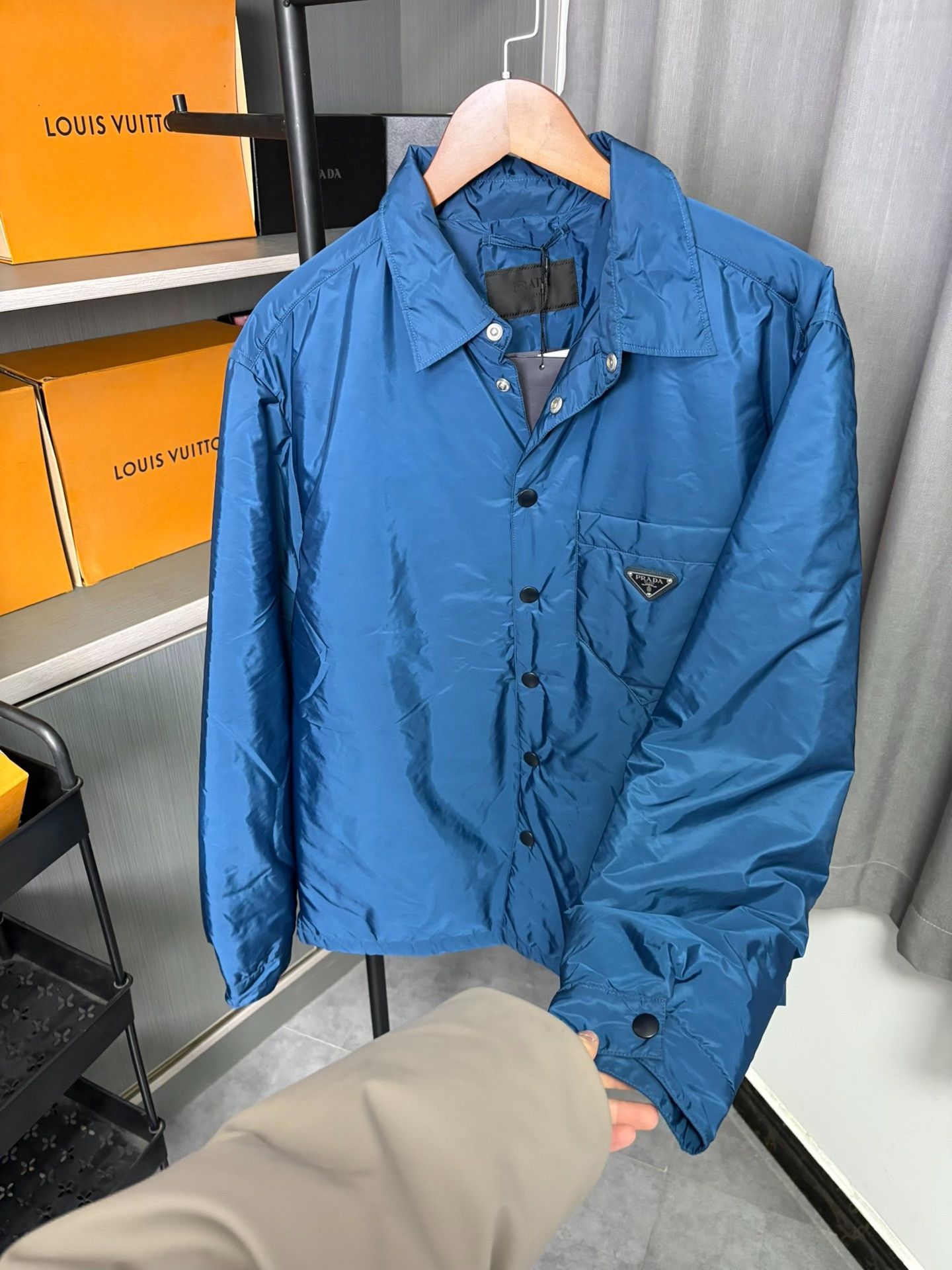 Prada Prada Nylon Blue Light Jacket XL Men Size US XL / EU 56 / 4 - 7 Thumbnail