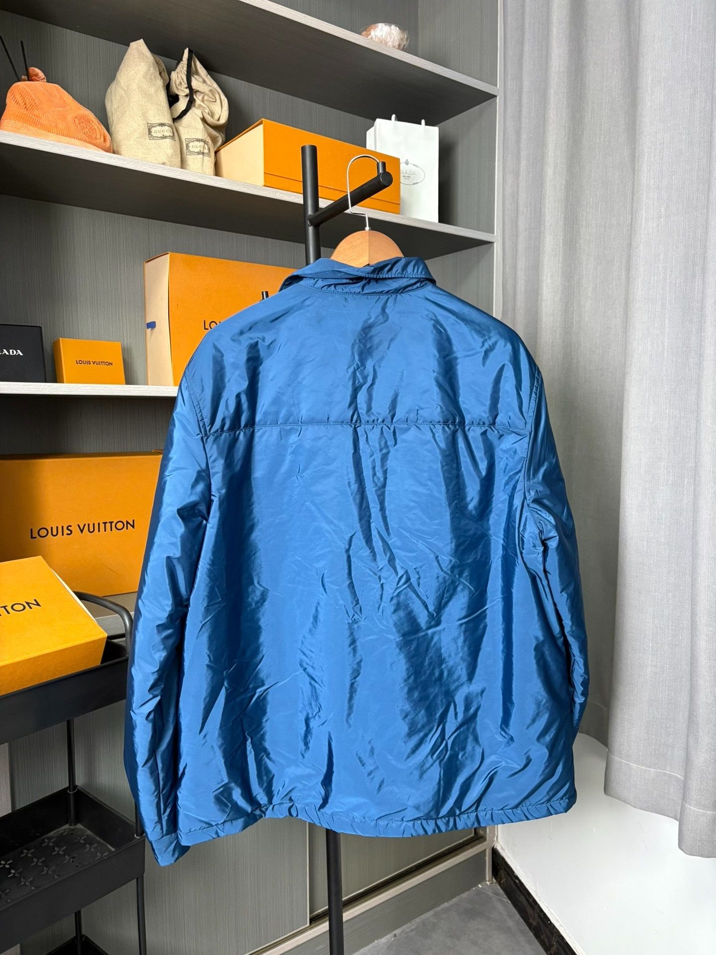 Prada Prada Nylon Blue Light Jacket XL Men Size US XL / EU 56 / 4 - 2 Thumbnail
