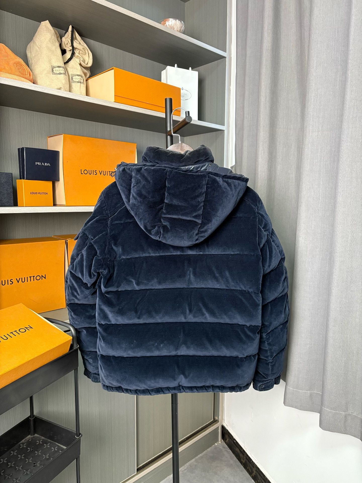 Moncler Moncler Corduroy Down Blue Heavy Coat M Men Size US M / EU 48-50 / 2 - 2 Thumbnail