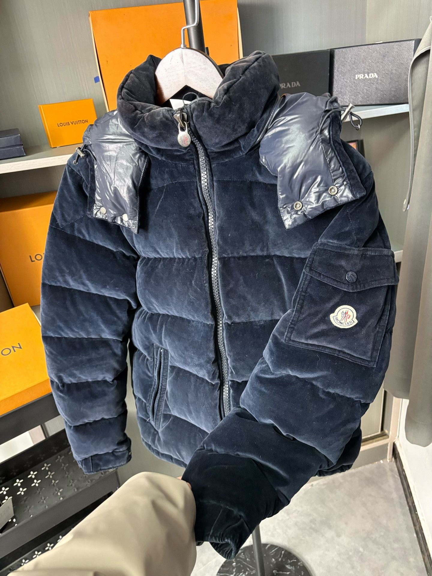 Moncler Moncler Corduroy Down Blue Heavy Coat M Men Size US M / EU 48-50 / 2 - 9 Thumbnail