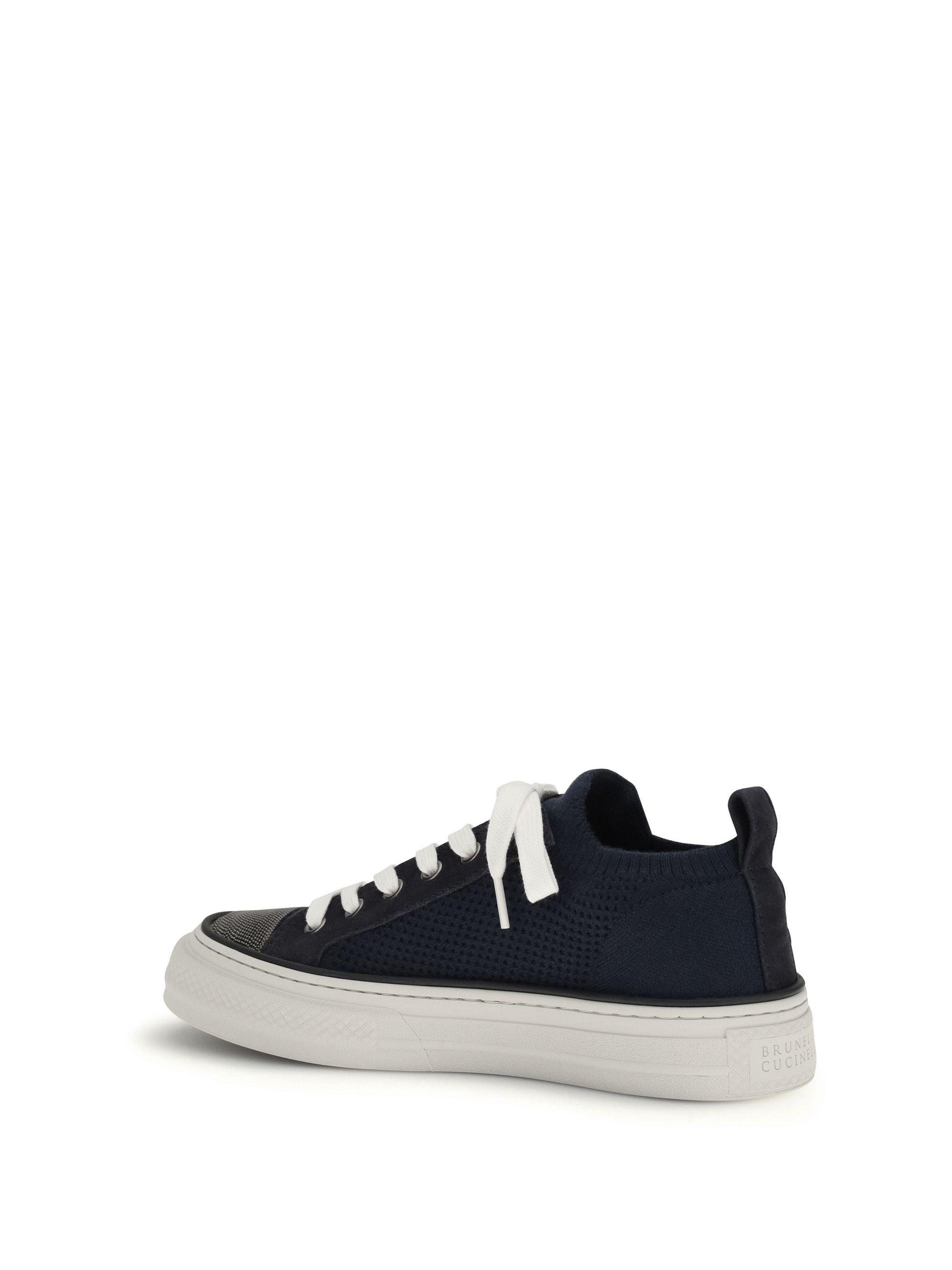 Brunello Cucinelli Cotton knit and suede Sneakers Size US 7 / IT 37 - 3 Thumbnail