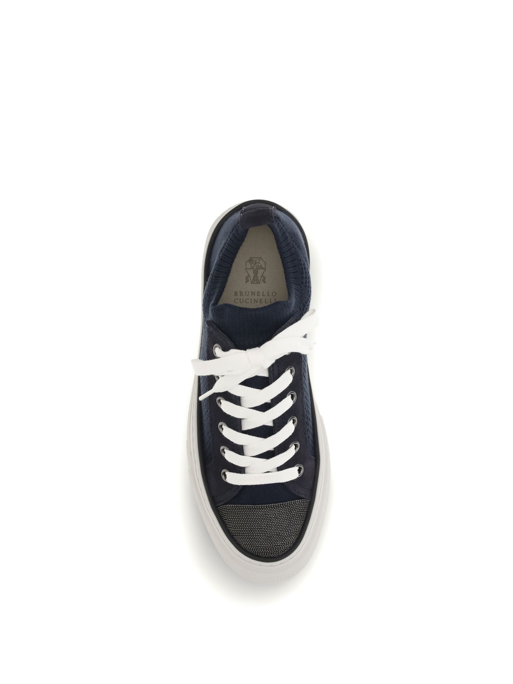Brunello Cucinelli Cotton knit and suede Sneakers Size US 7 / IT 37 - 4 Thumbnail