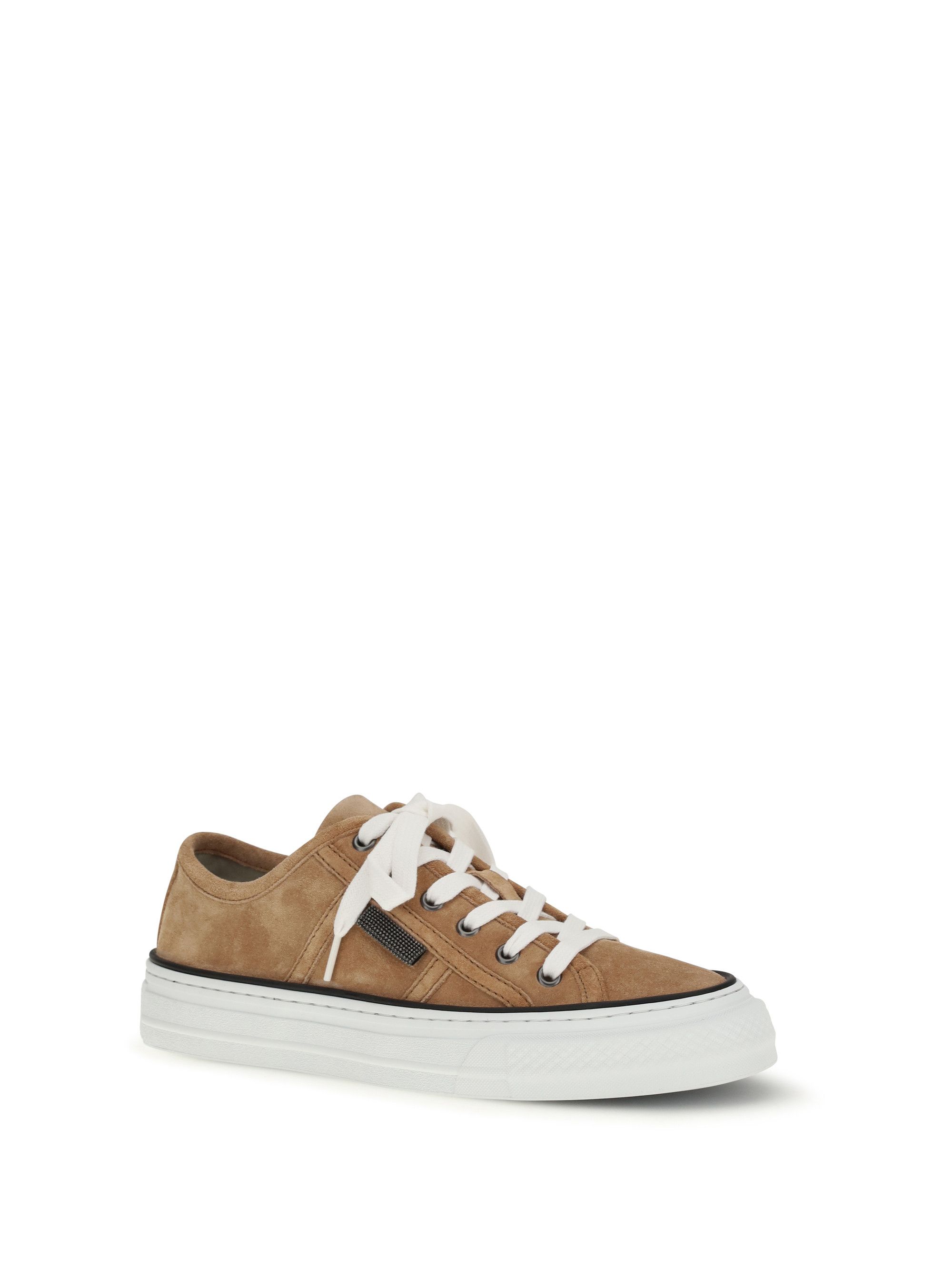 Brunello Cucinelli Shiny Tab suede Sneakers Size US 6 / IT 36 - 2 Thumbnail