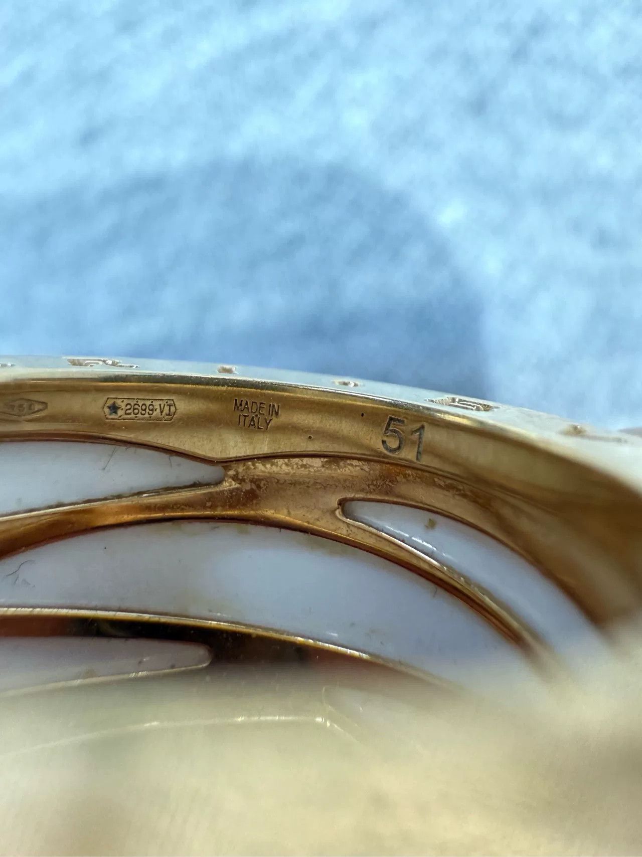 Bvlgari BVLGARI 18K Rose Gold White Ceramic Wide Ring Size ONE SIZE - 5 Thumbnail