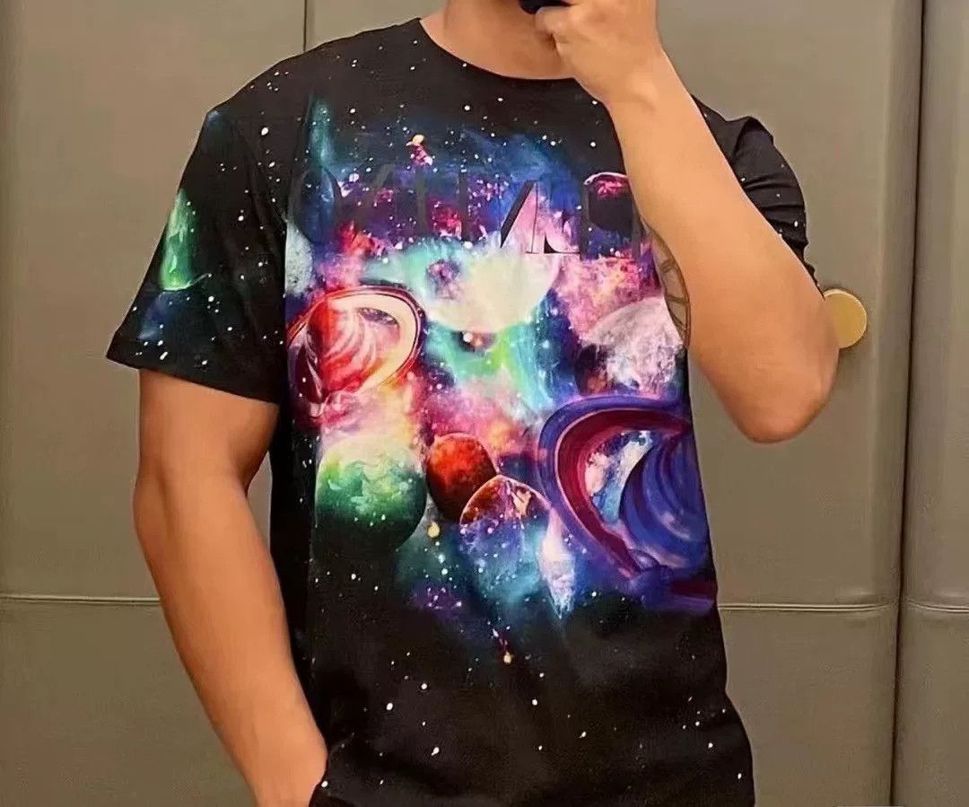 Valentino Valentino Men's Space Print Cotton T-Shirt Size US XS / EU 42 / 0 - 6 Thumbnail